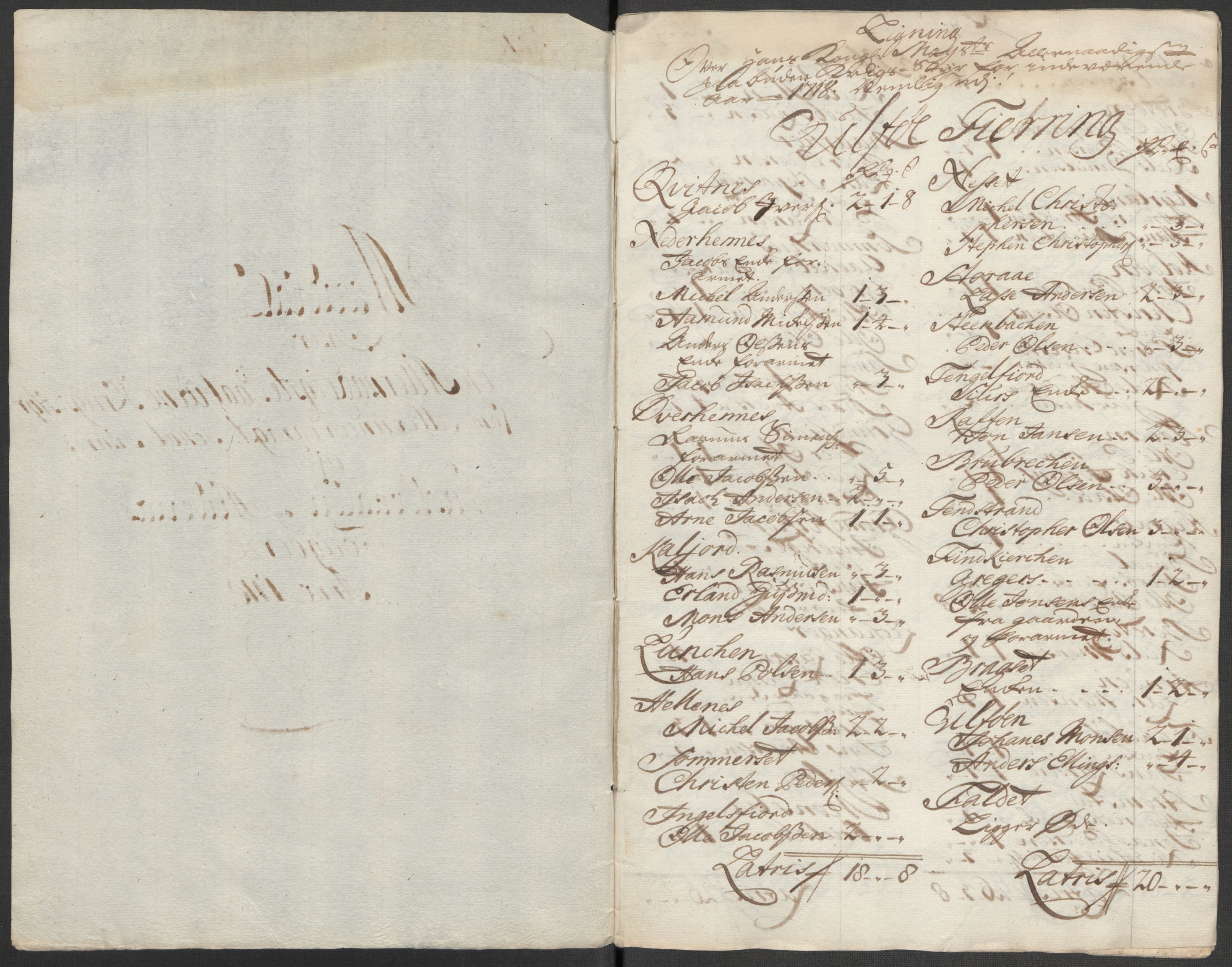 Rentekammeret inntil 1814, Reviderte regnskaper, Fogderegnskap, RA/EA-4092/R67/L4684: Fogderegnskap Vesterålen, Andenes og Lofoten, 1718, s. 162