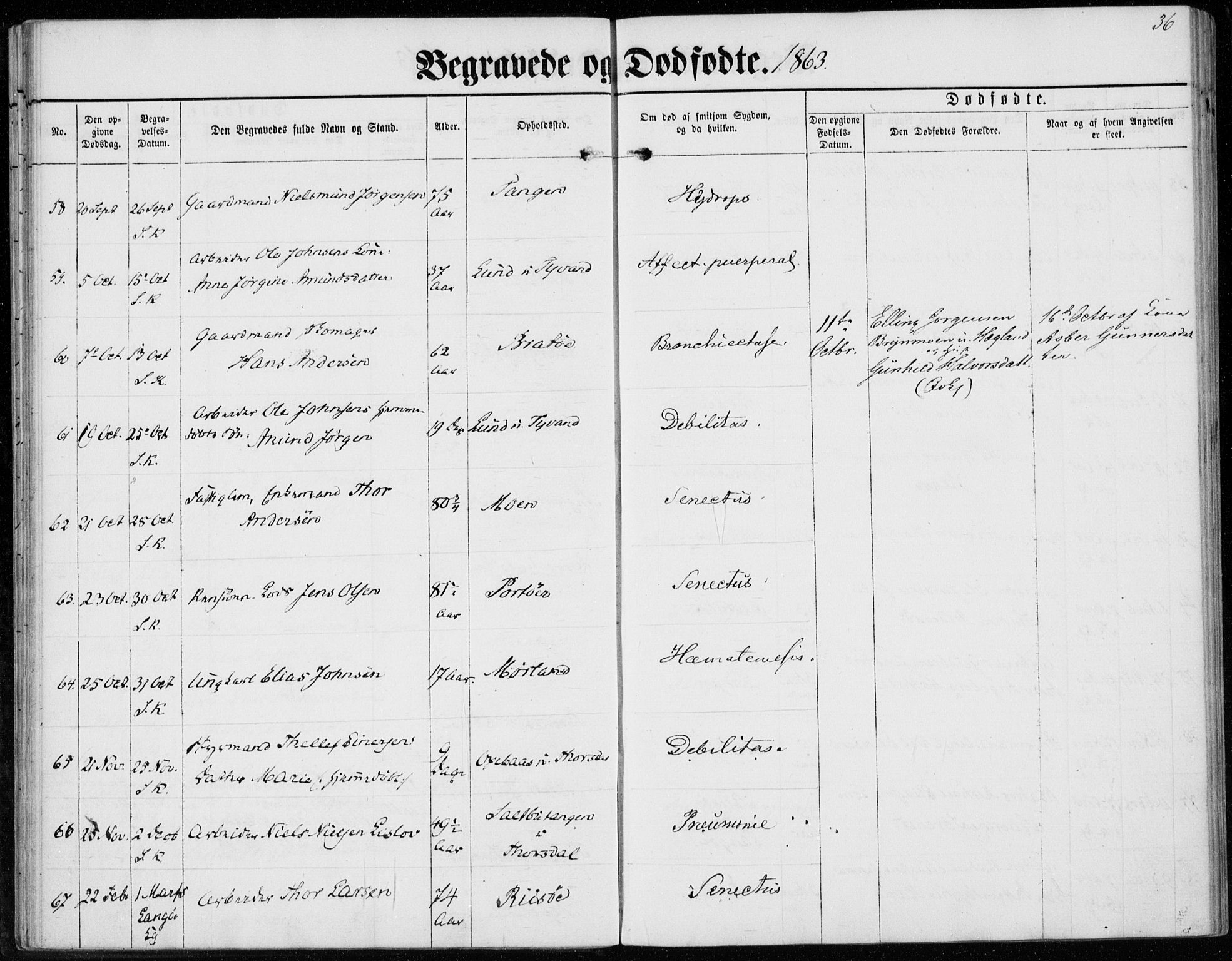 Sannidal kirkebøker, AV/SAKO-A-296/F/Fa/L0012: Ministerialbok nr. 12, 1860-1873, s. 36