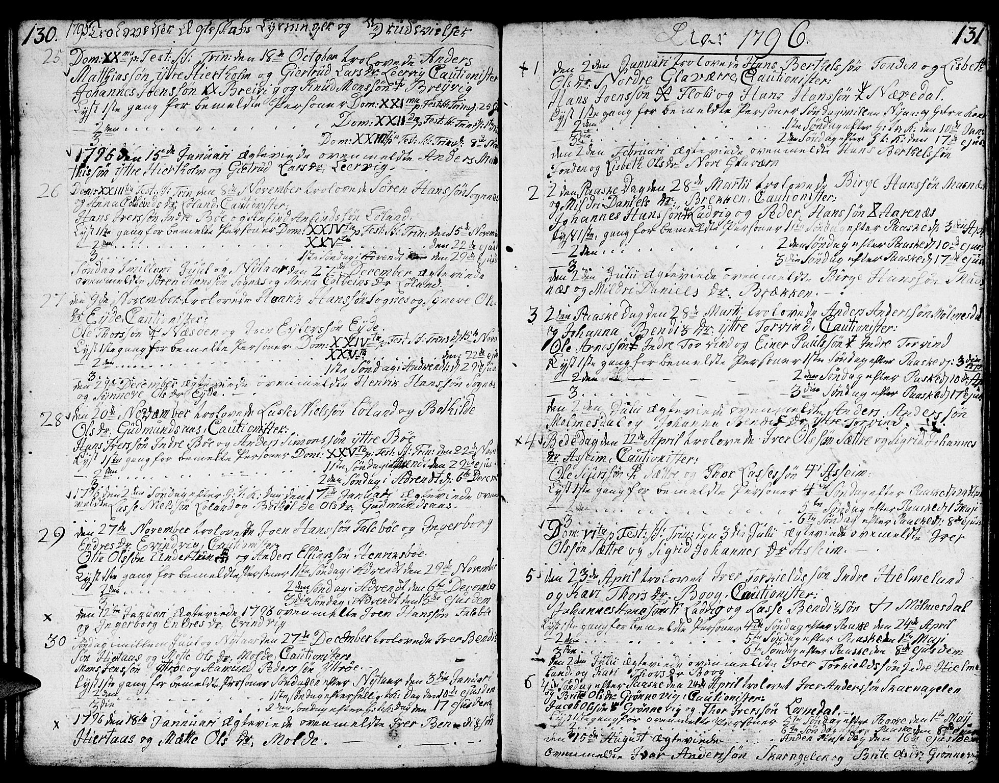 Gulen sokneprestembete, AV/SAB-A-80201/H/Haa/Haaa/L0015: Ministerialbok nr. A 15, 1788-1798, s. 130-131