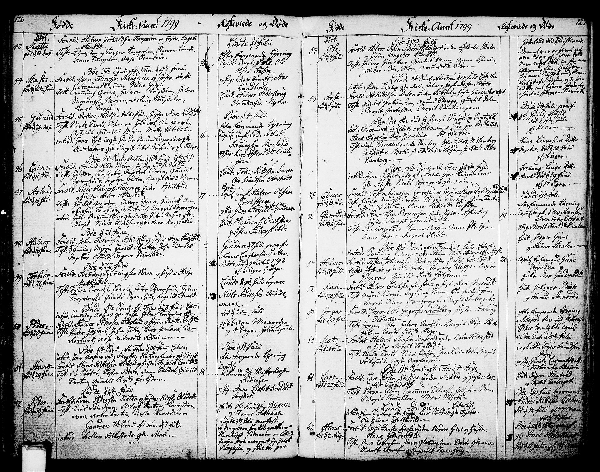 Bø kirkebøker, AV/SAKO-A-257/F/Fa/L0005: Ministerialbok nr. 5, 1785-1815, s. 126-127