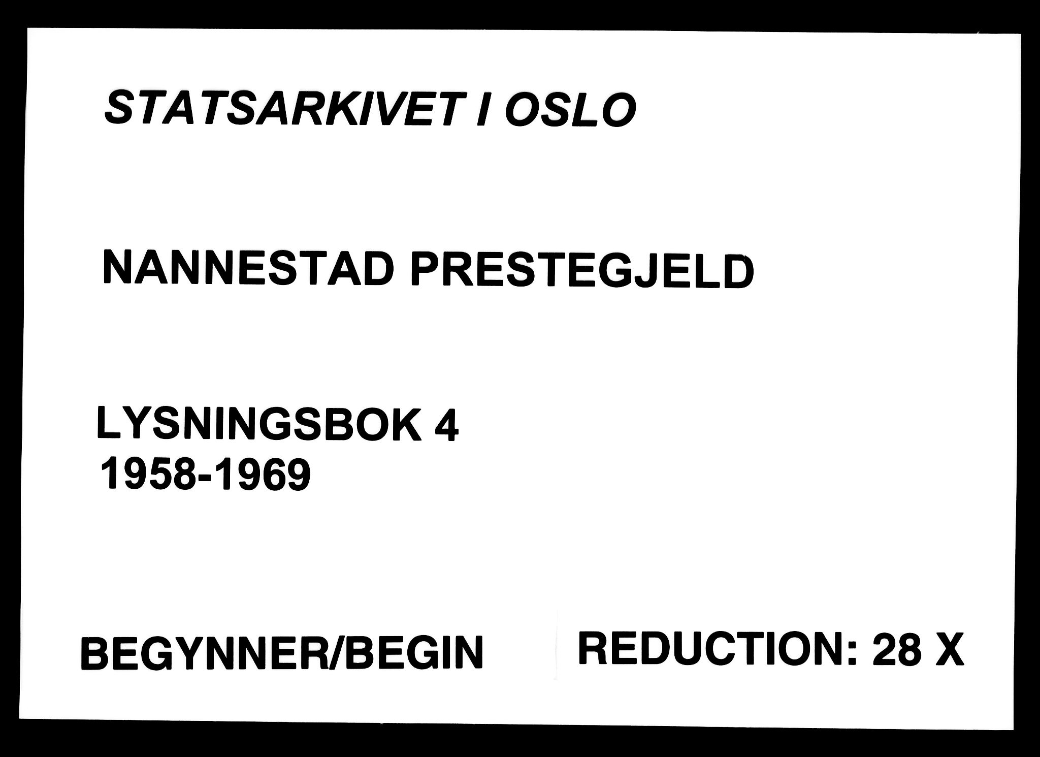 Nannestad prestekontor Kirkebøker, AV/SAO-A-10414a/H/Ha/L0004: Lysningsprotokoll nr. I 4, 1958-1969