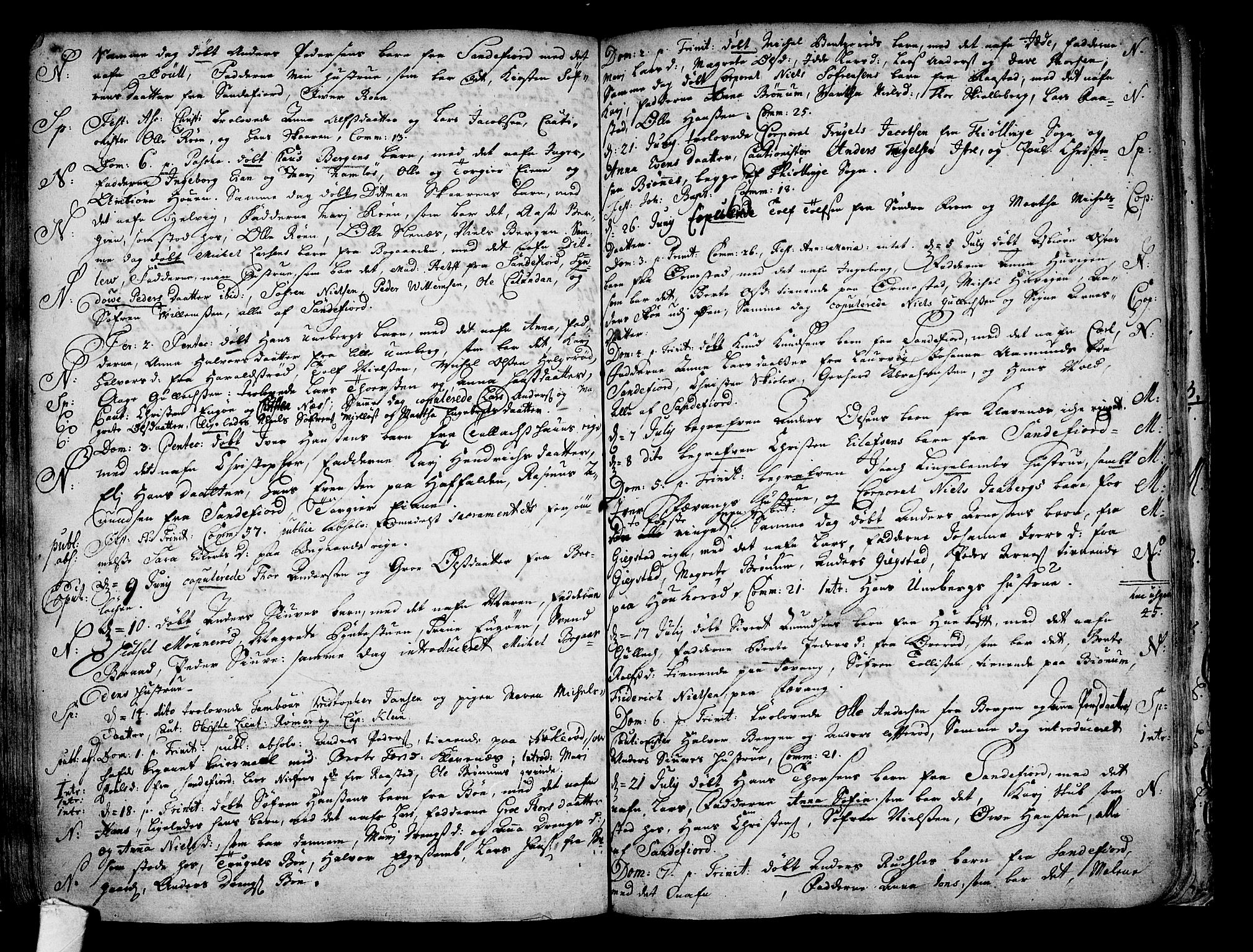 Sandar kirkebøker, AV/SAKO-A-243/F/Fa/L0001: Ministerialbok nr. 1, 1709-1733