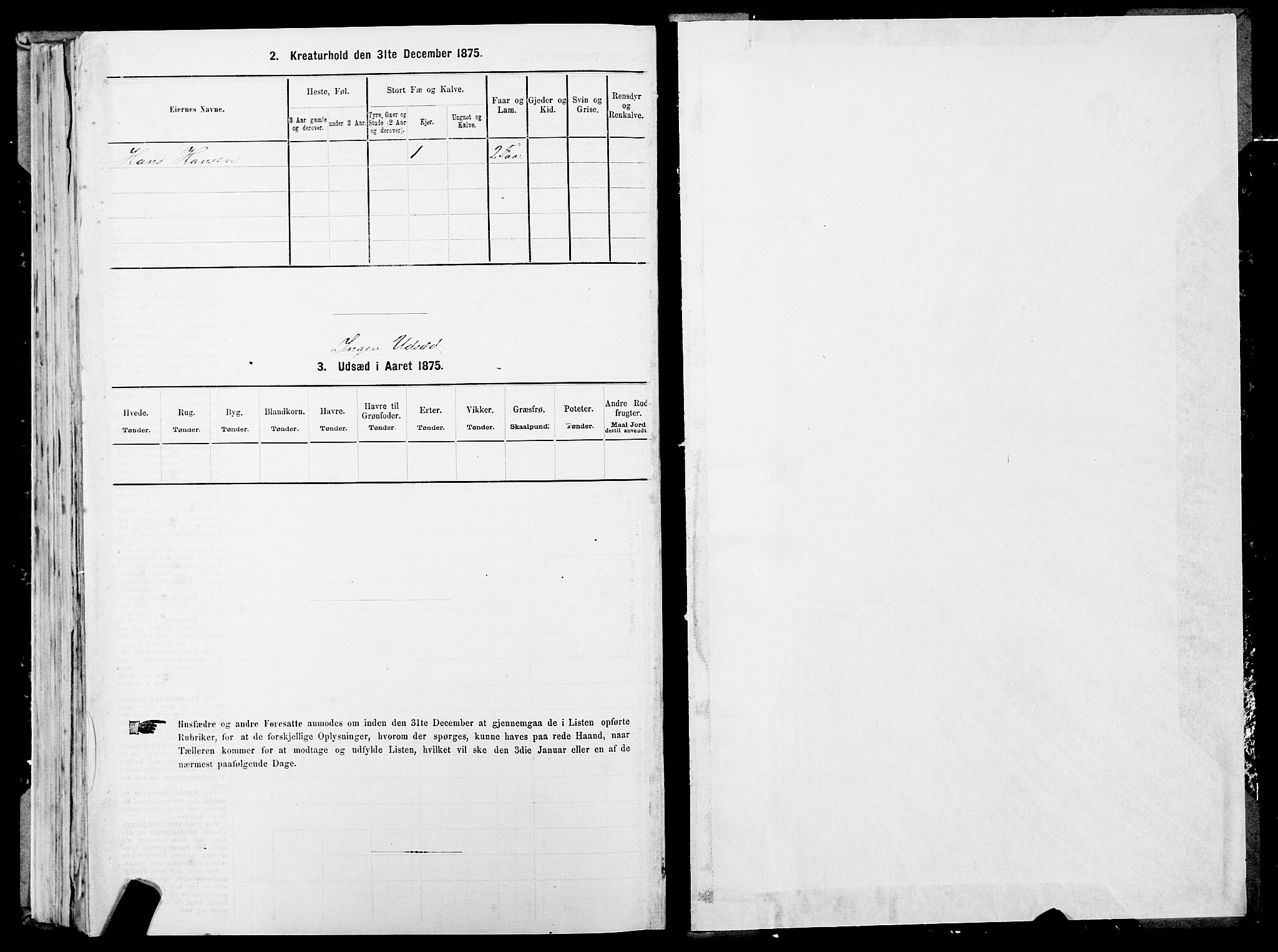 SATØ, Folketelling 1875 for 1911P Kvæfjord prestegjeld, 1875