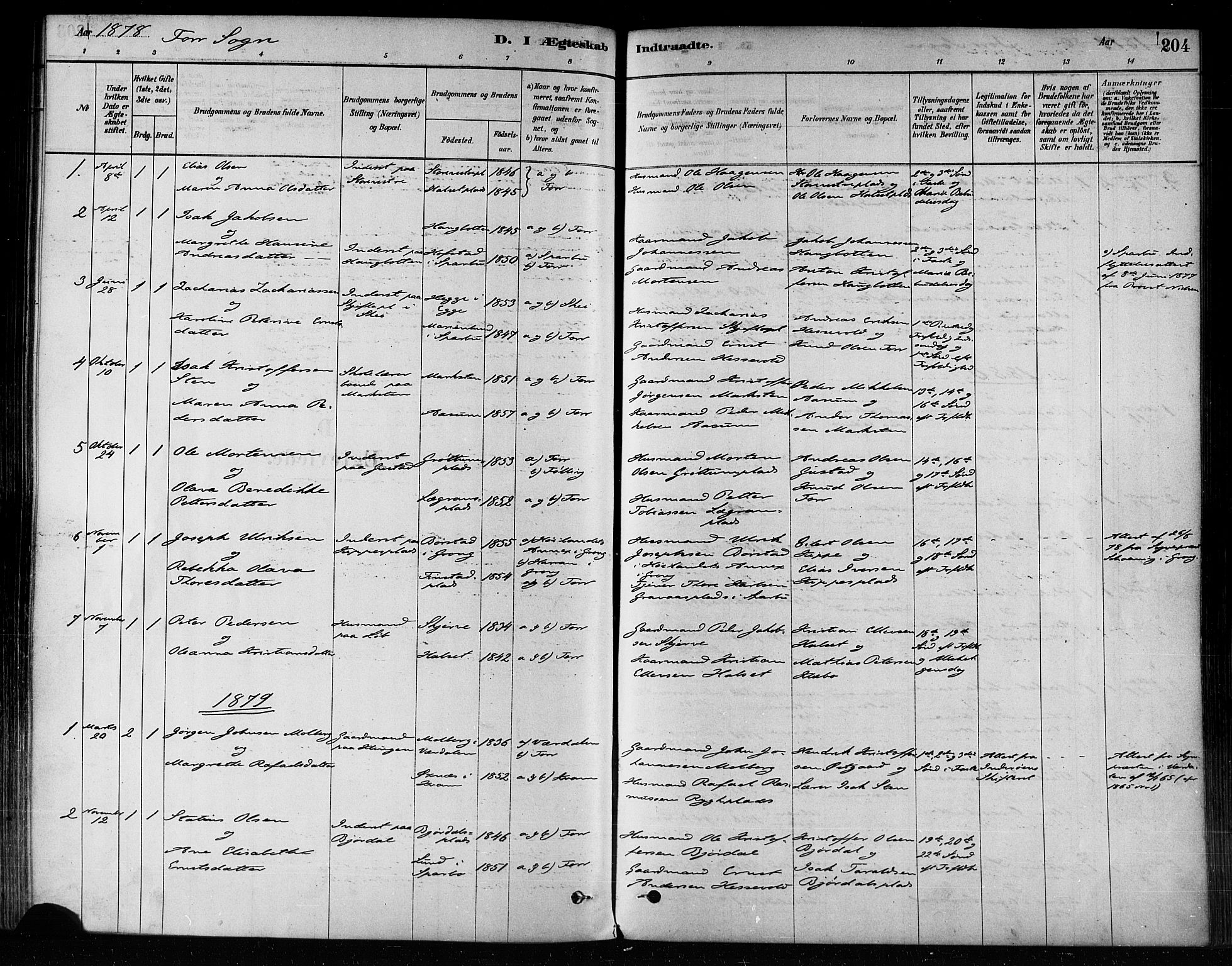 Ministerialprotokoller, klokkerbøker og fødselsregistre - Nord-Trøndelag, SAT/A-1458/746/L0448: Ministerialbok nr. 746A07 /1, 1878-1900, s. 204