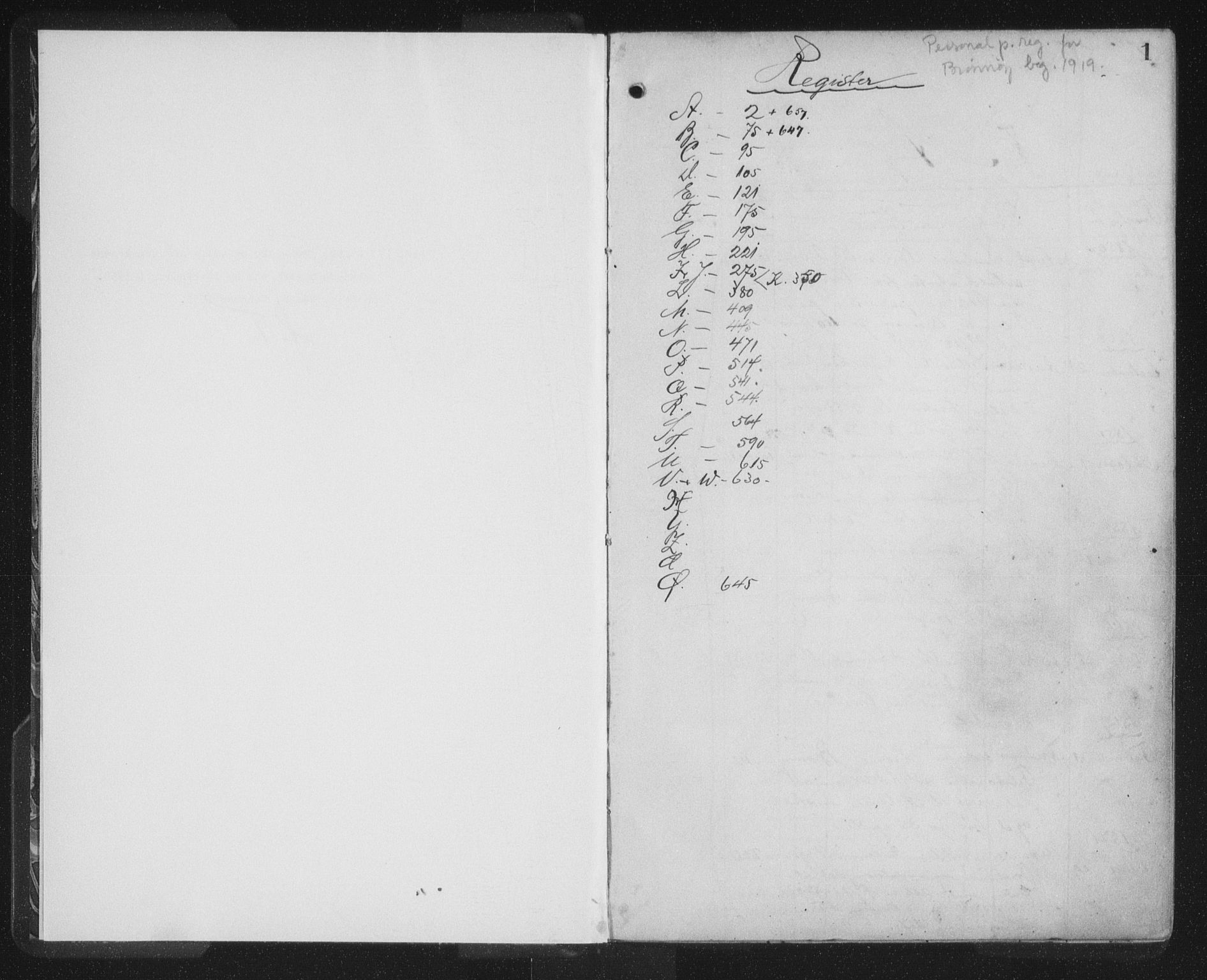 Brønnøy sorenskriveri, SAT/A-4170/1/2/2B/L0001: Panteregister nr. 1, 1919-1946, s. 1