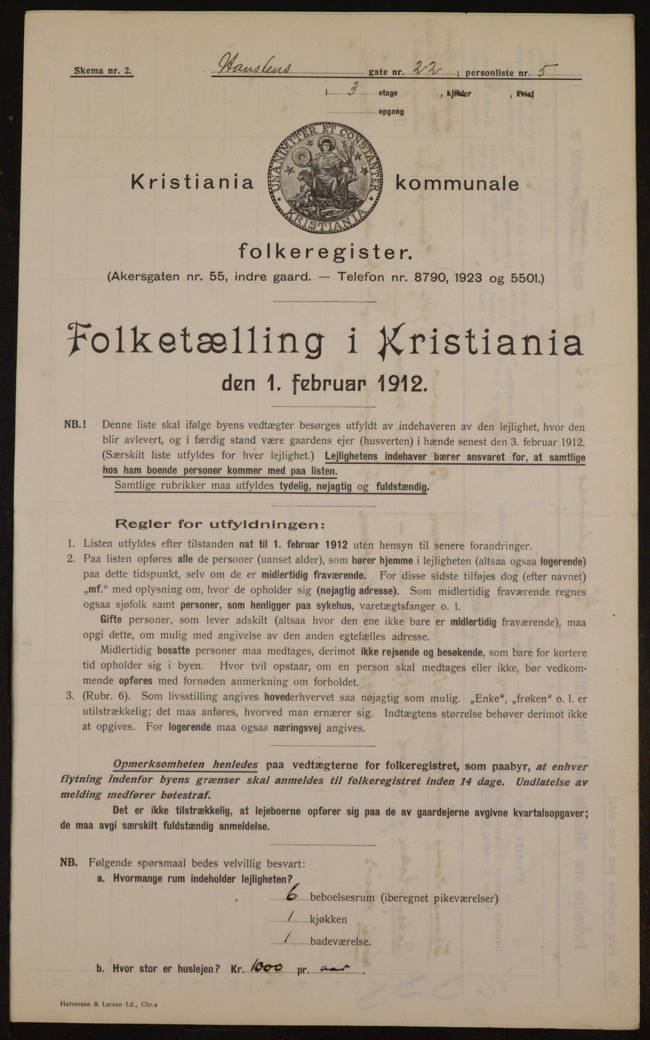 OBA, Kommunal folketelling 1.2.1912 for Kristiania, 1912, s. 34994