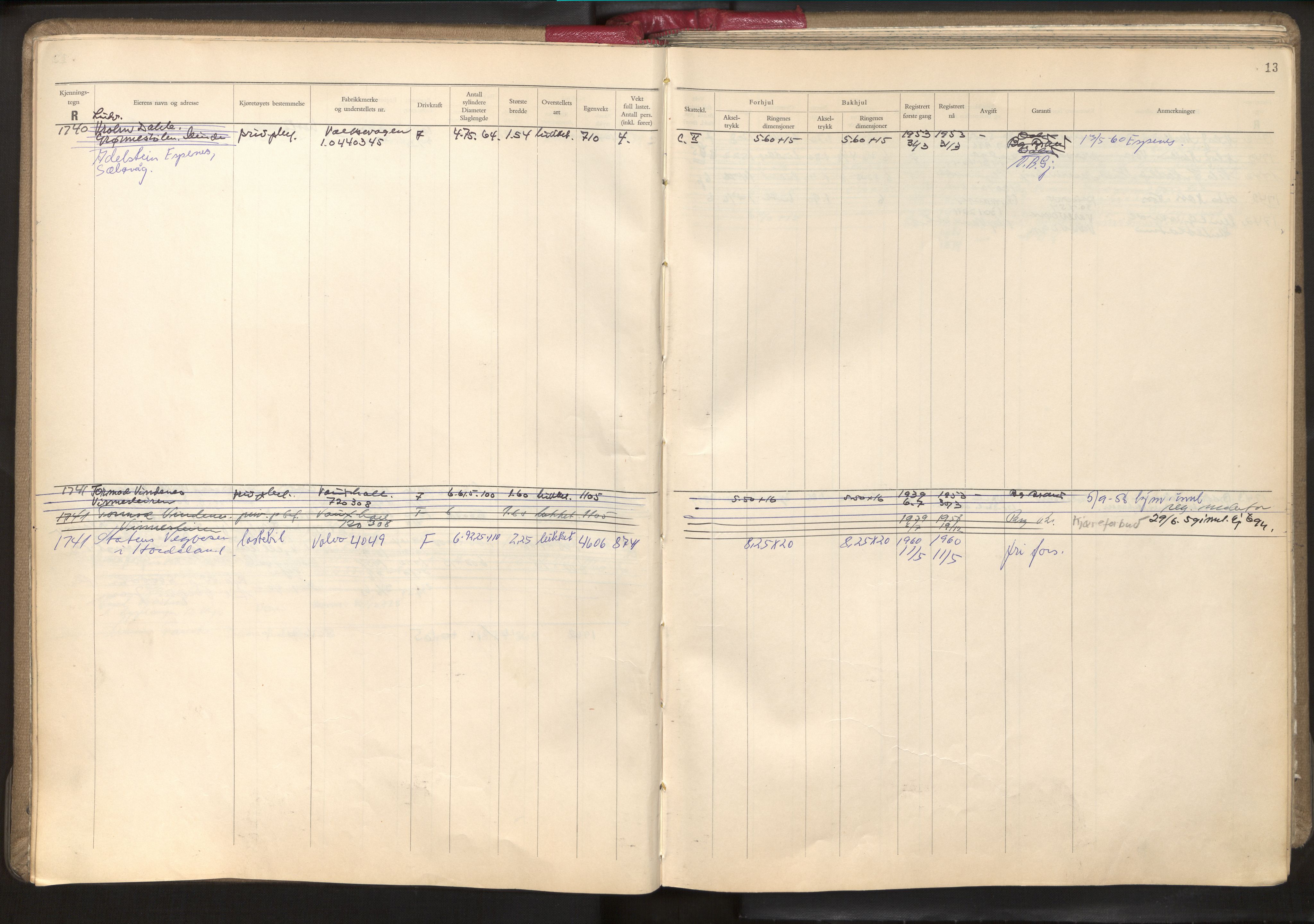 Statens vegvesen, Hordaland vegkontor, AV/SAB-A-5201/2/O/Oa/L0006: Bil - R1716-2222, 1915-1970