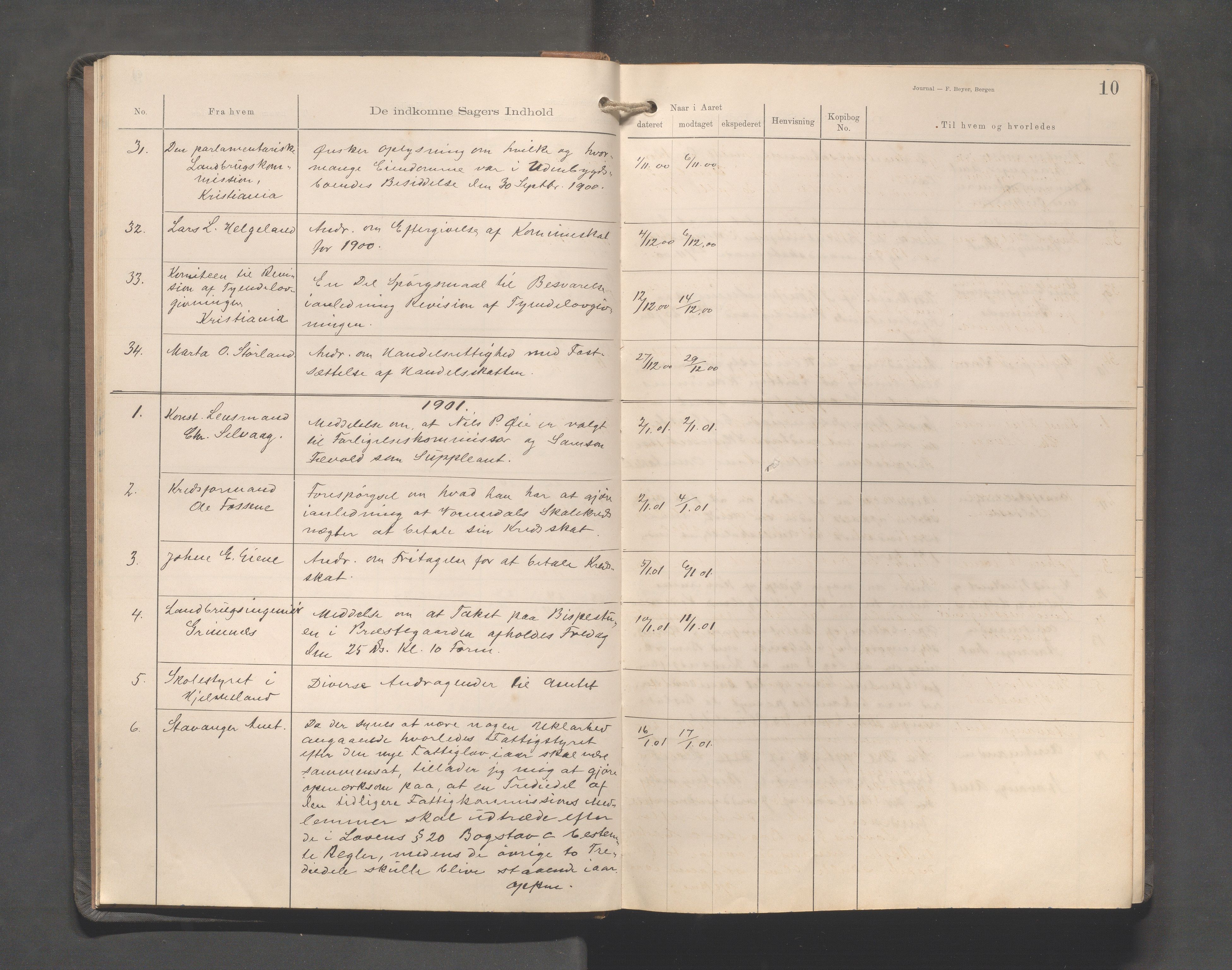 Hjelmeland kommune - Formannskapet, IKAR/K-102522/C/L0002: Journal, 1900-1907, s. 10