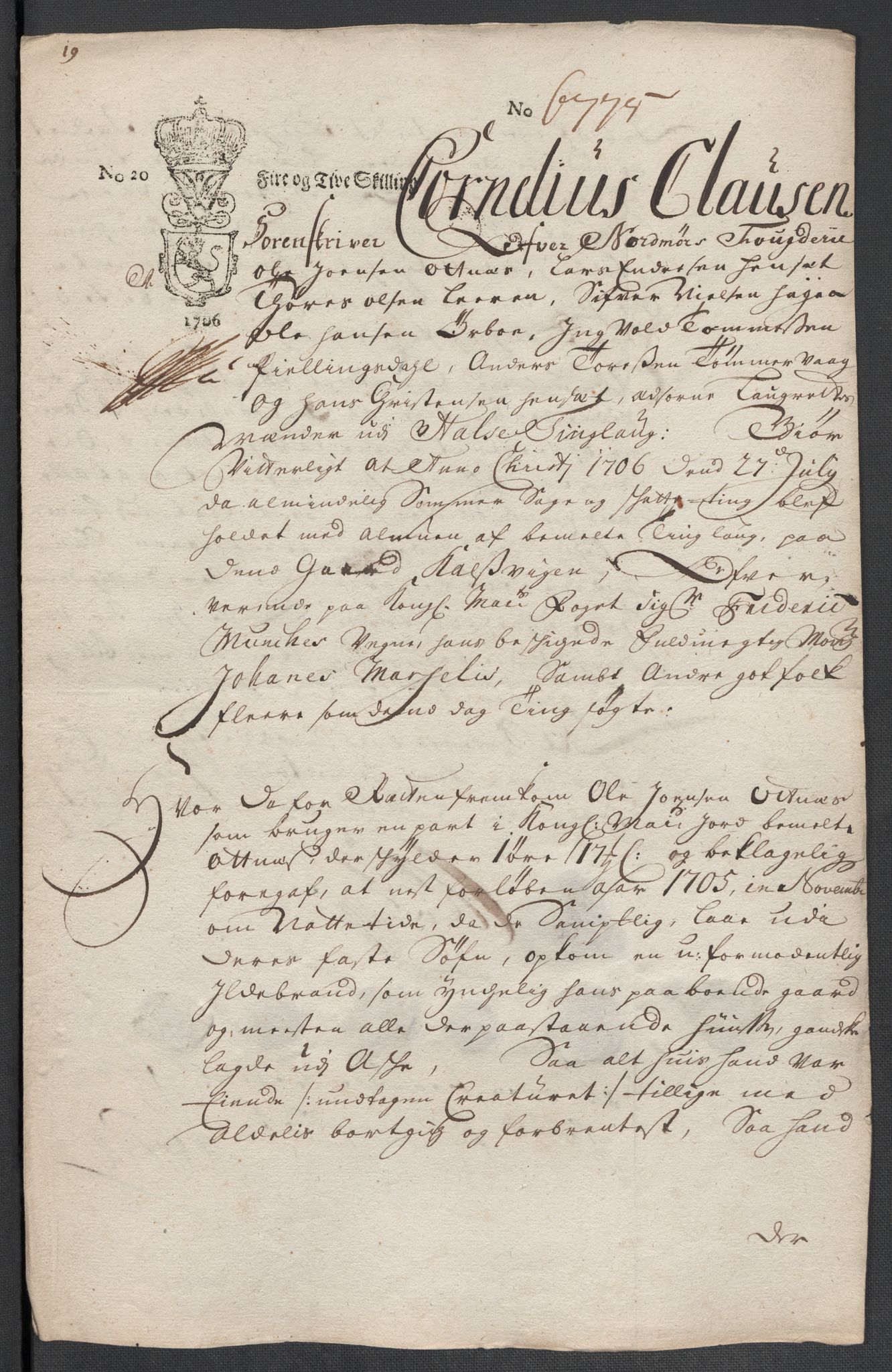 Rentekammeret inntil 1814, Reviderte regnskaper, Fogderegnskap, AV/RA-EA-4092/R56/L3741: Fogderegnskap Nordmøre, 1705, s. 283