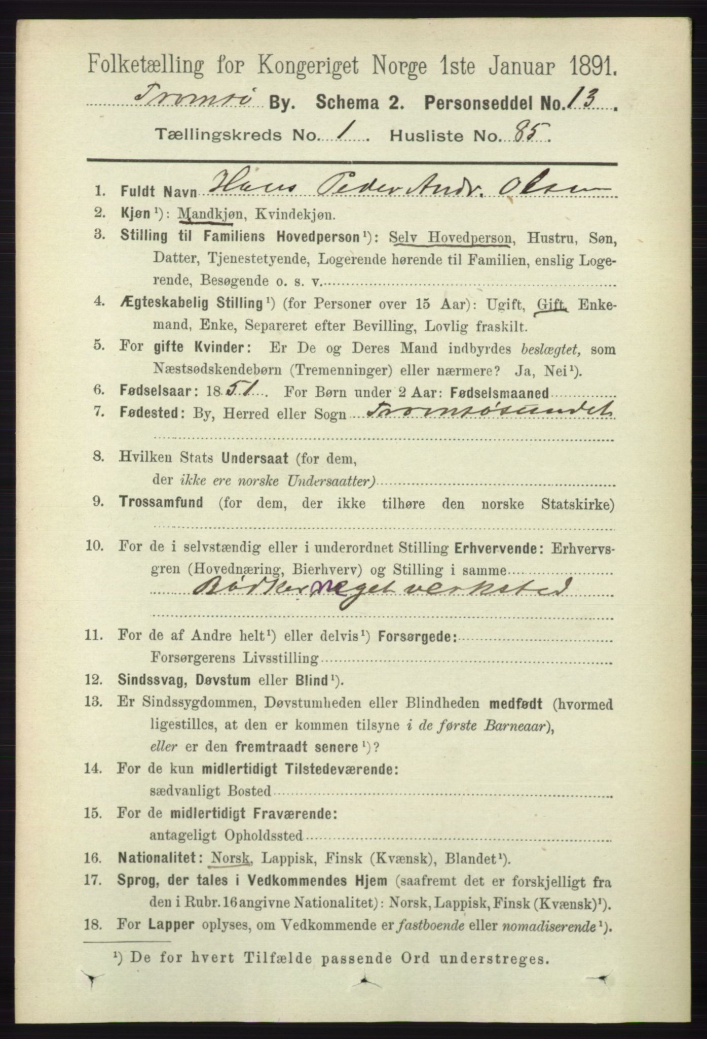 RA, Folketelling 1891 for 1902 Tromsø kjøpstad, 1891, s. 1159