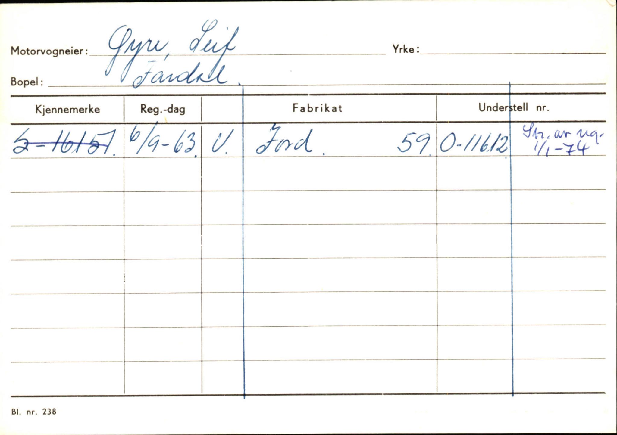 Statens vegvesen, Sogn og Fjordane vegkontor, SAB/A-5301/4/F/L0125: Eigarregister Sogndal V-Å. Aurland A-Å. Fjaler A-N, 1945-1975, s. 302