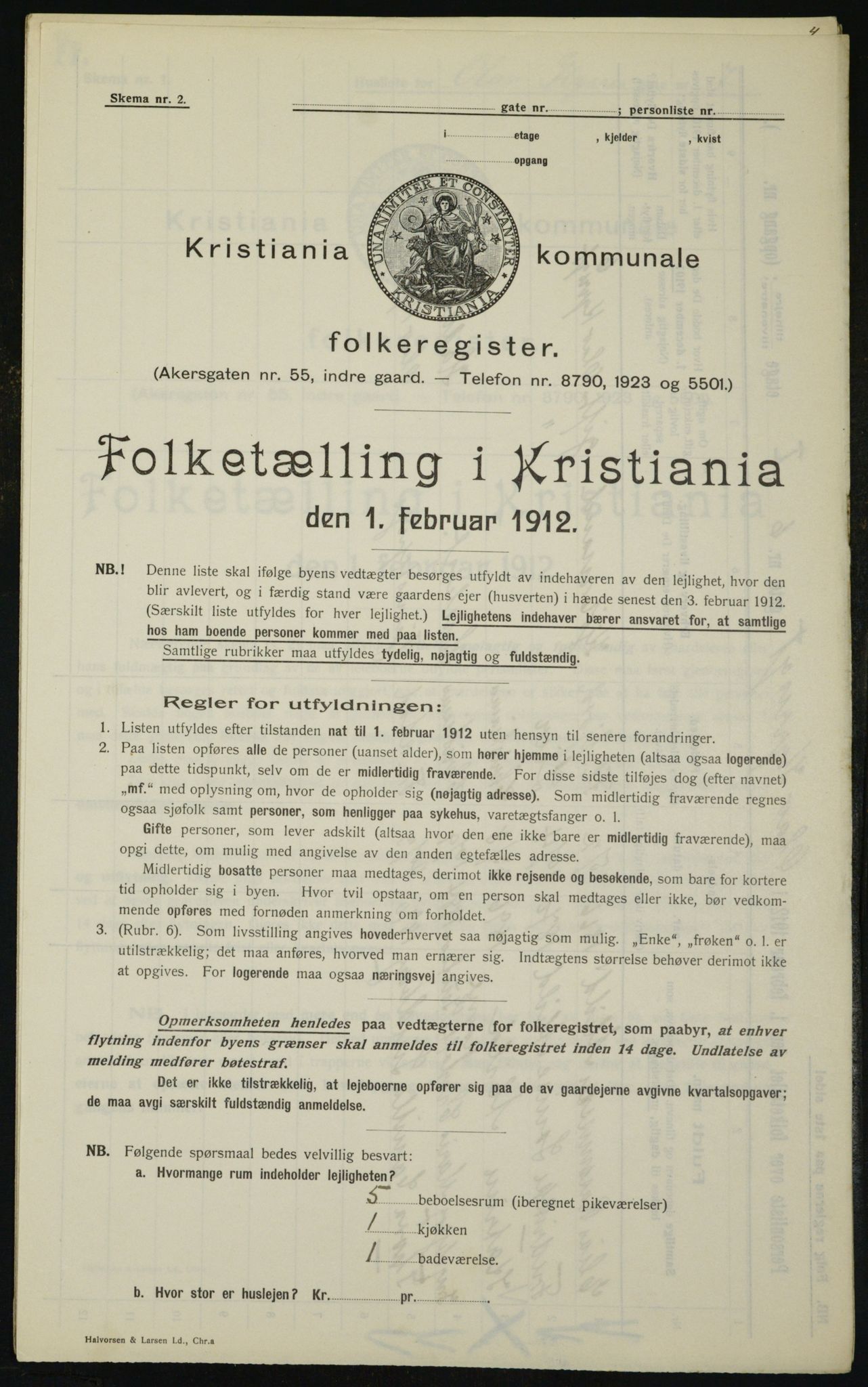 OBA, Kommunal folketelling 1.2.1912 for Kristiania, 1912, s. 75964