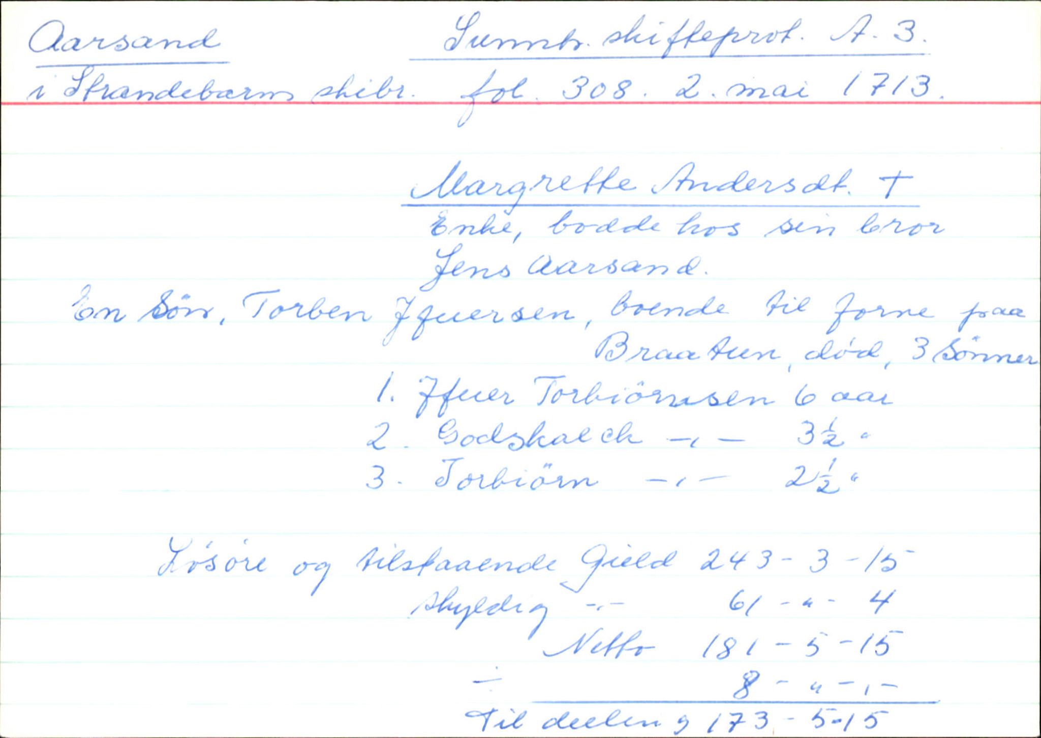 Skiftekort ved Statsarkivet i Bergen, SAB/SKIFTEKORT/004/L0002: Skifteprotokoll nr. 3, 1708-1717, s. 1007