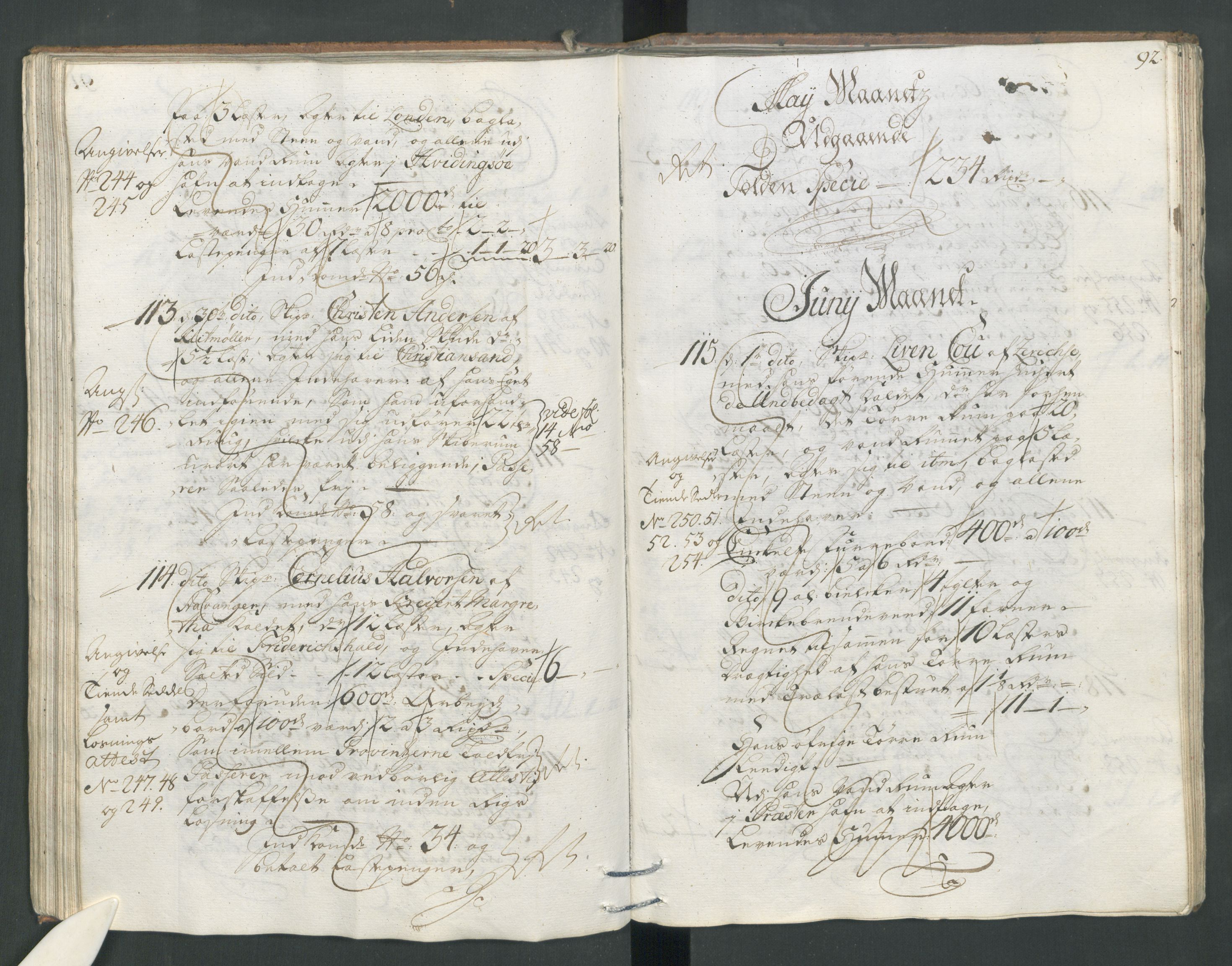 Generaltollkammeret, tollregnskaper, AV/RA-EA-5490/R22/L0011/0001: Tollregnskaper Stavanger / Hovedtollbok, 1731, s. 91b-92a