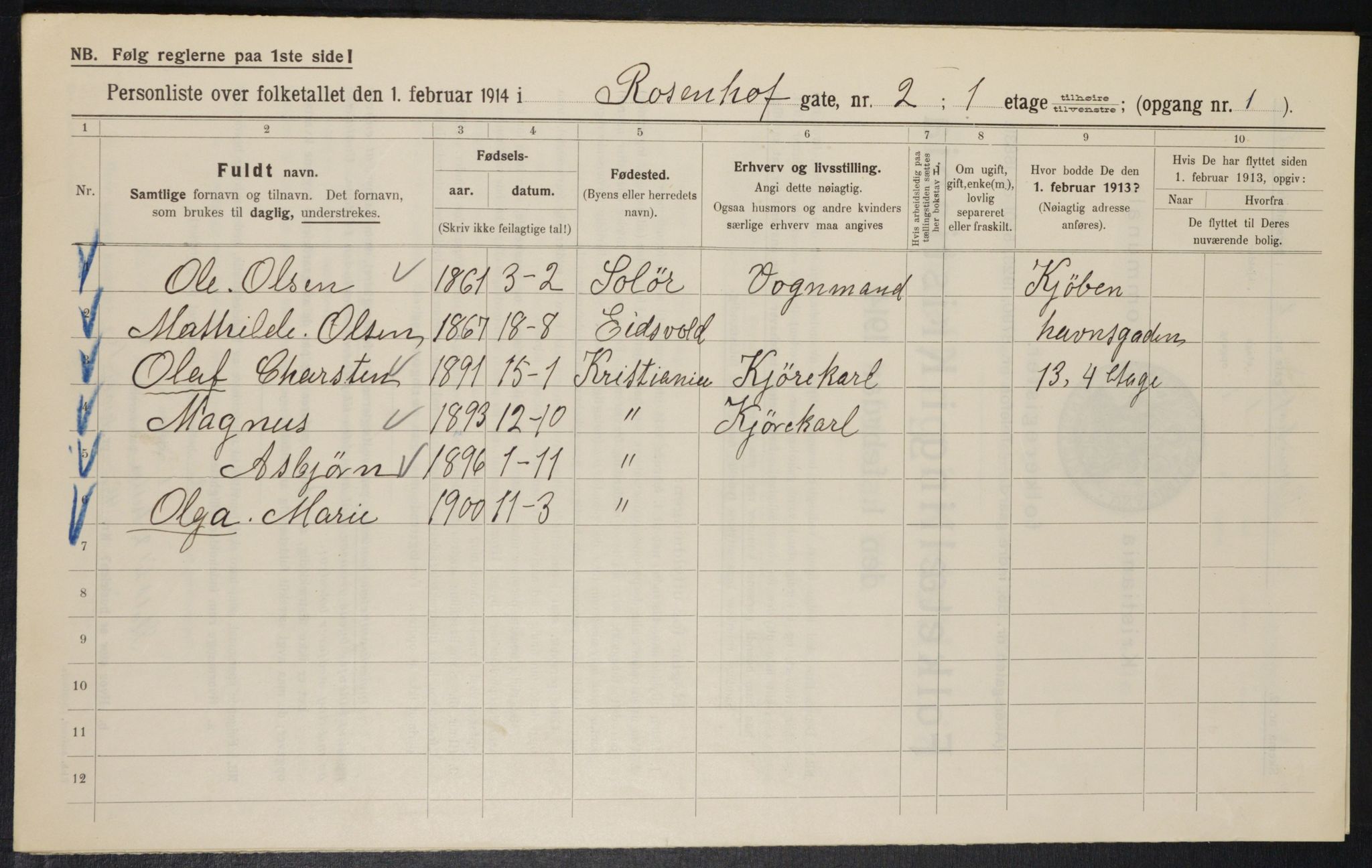 OBA, Kommunal folketelling 1.2.1914 for Kristiania, 1914, s. 83574