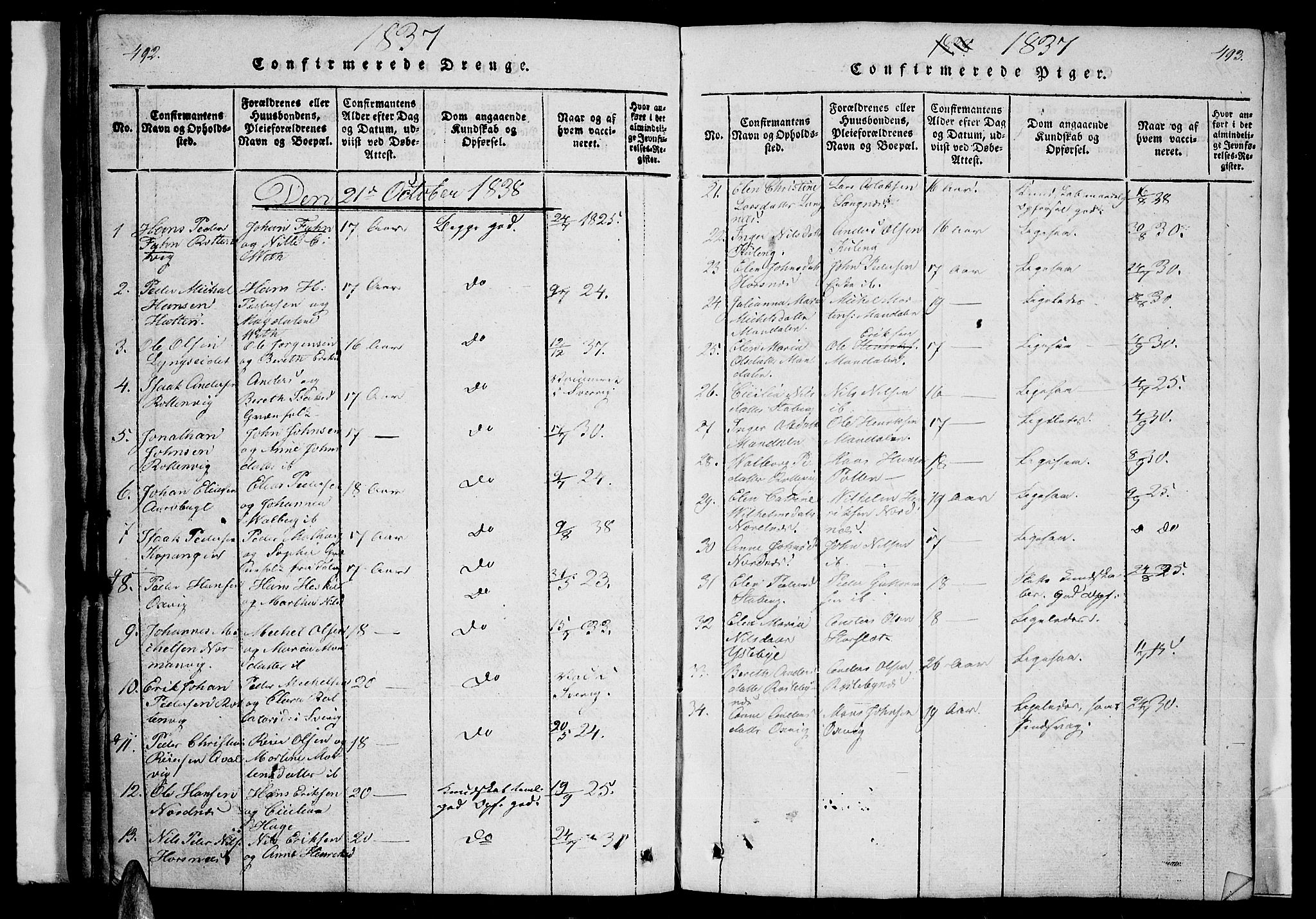 Lyngen sokneprestembete, SATØ/S-1289/H/He/Heb/L0001klokker: Klokkerbok nr. 1, 1826-1838, s. 494-495