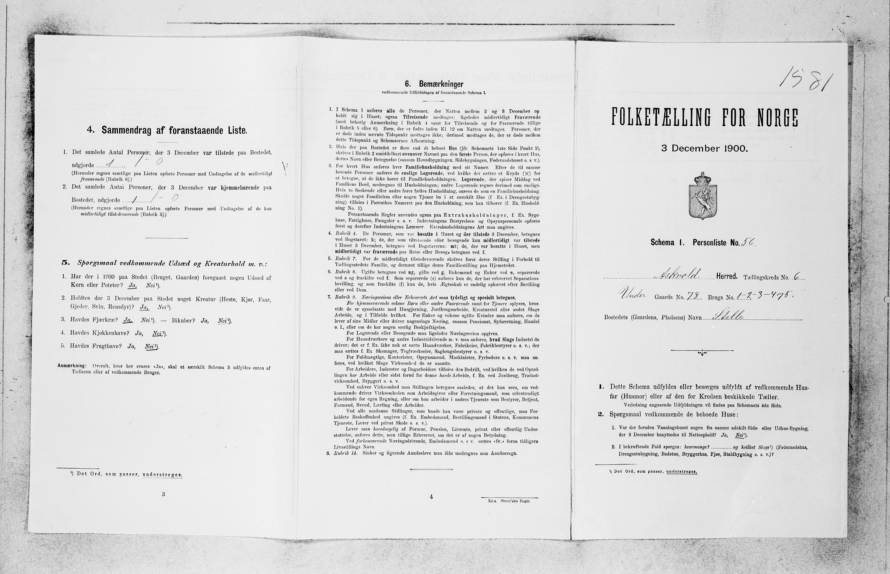 SAB, Folketelling 1900 for 1428 Askvoll herred, 1900, s. 574