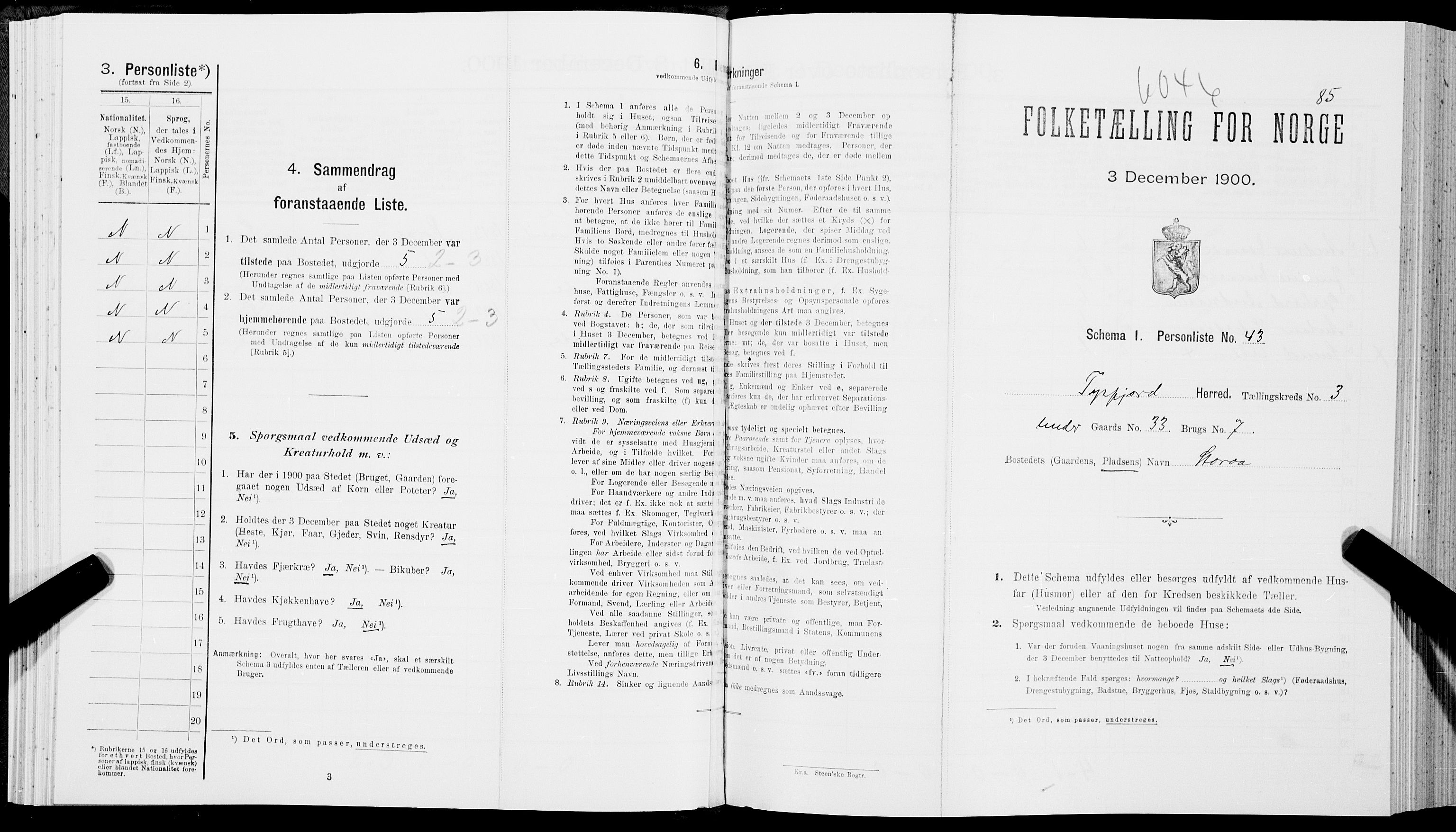 SAT, Folketelling 1900 for 1850 Tysfjord herred, 1900, s. 381