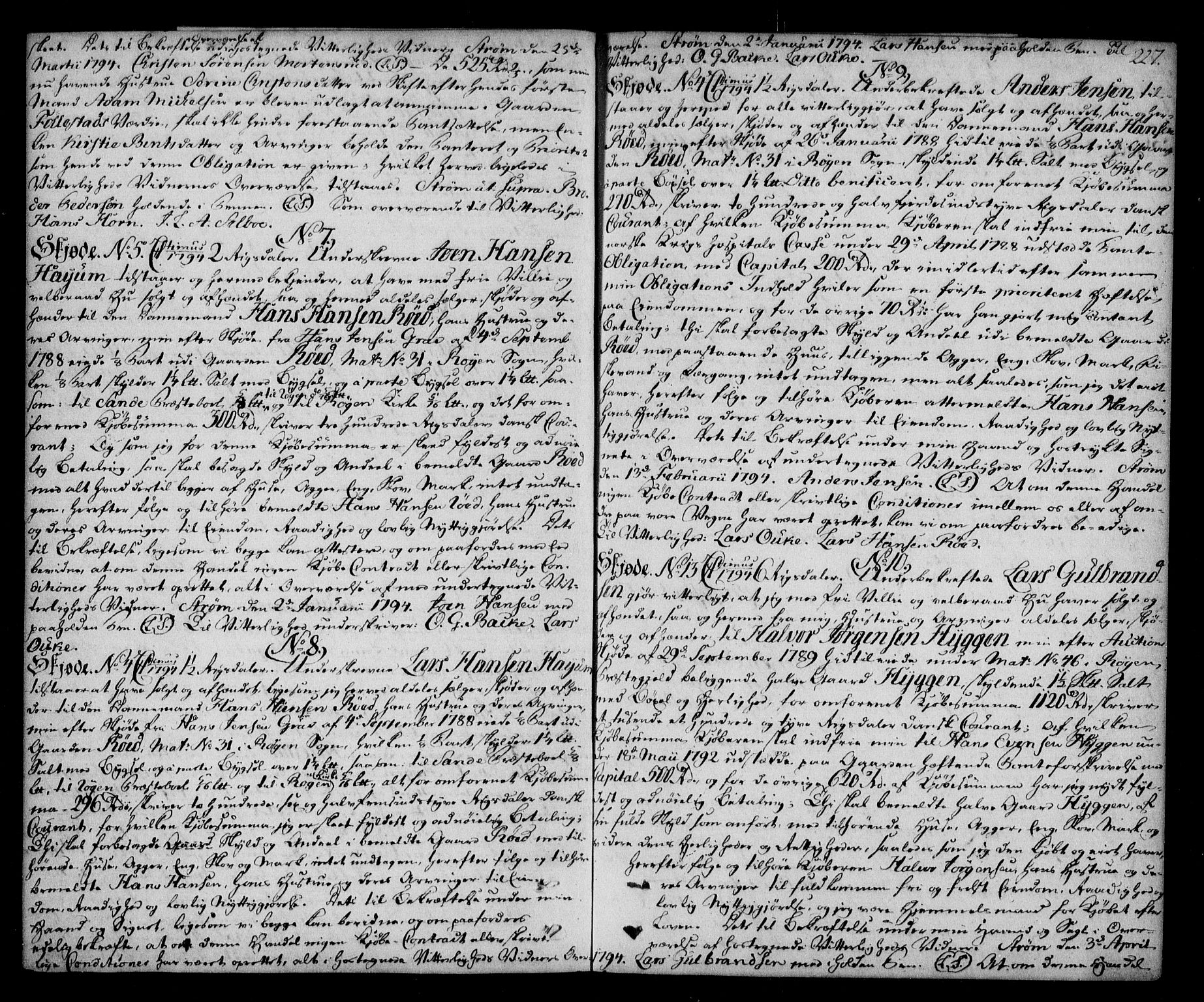 Lier, Røyken og Hurum sorenskriveri, AV/SAKO-A-89/G/Ga/Gaa/L0005: Pantebok nr. V, 1788-1801, s. 227