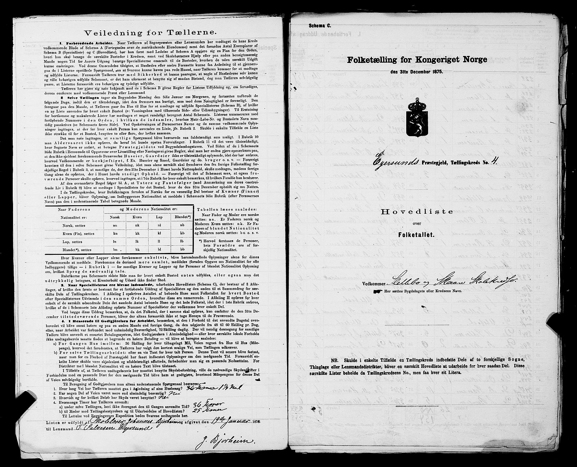 SAST, Folketelling 1875 for 1116L Eigersund prestegjeld, Eigersund landsokn og Ogna sokn, 1875, s. 14