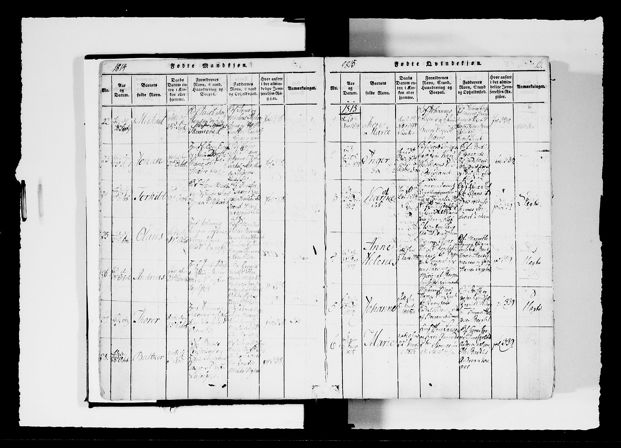 Hobøl prestekontor Kirkebøker, AV/SAO-A-2002/F/Fa/L0002: Ministerialbok nr. I 2, 1814-1841, s. 6