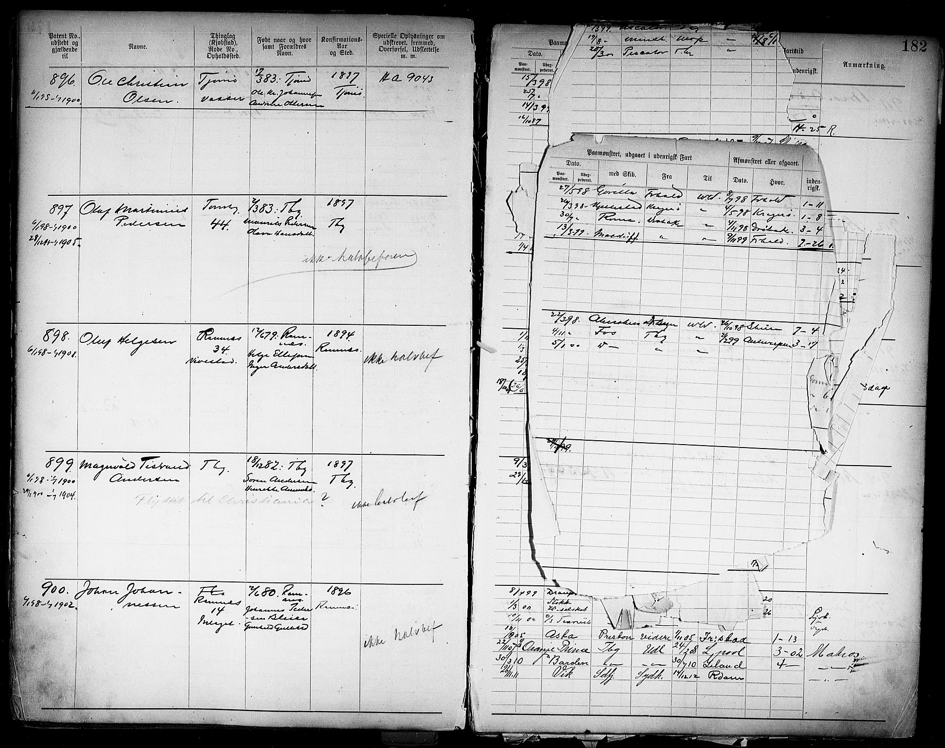 Tønsberg innrulleringskontor, AV/SAKO-A-786/F/Fb/L0004: Annotasjonsrulle Patent nr. 1-2400, 1892-1904, s. 145