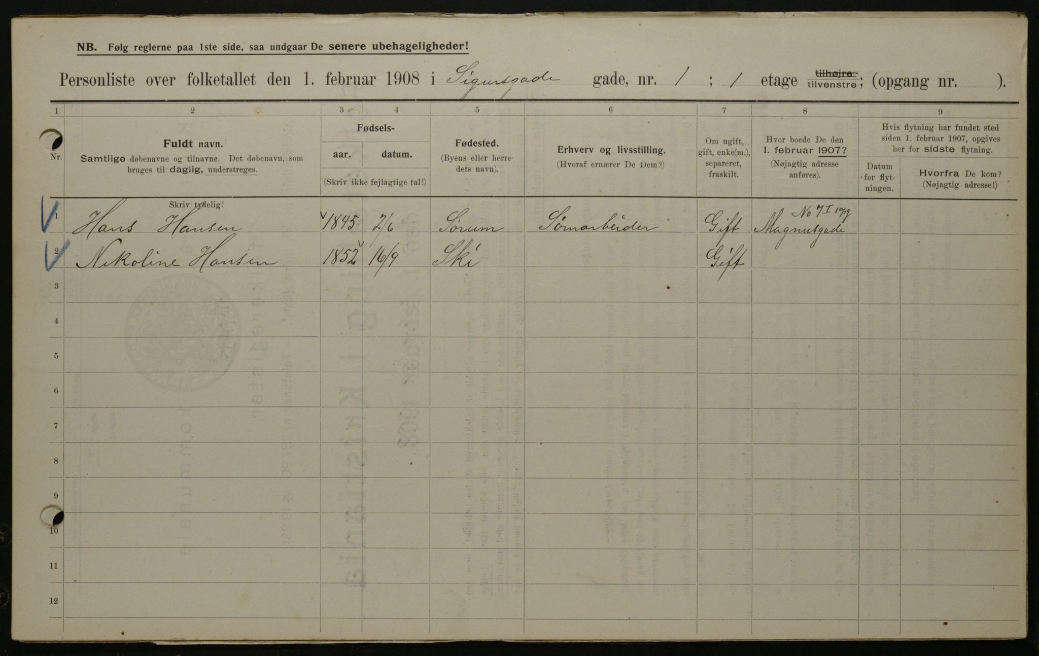 OBA, Kommunal folketelling 1.2.1908 for Kristiania kjøpstad, 1908, s. 85324