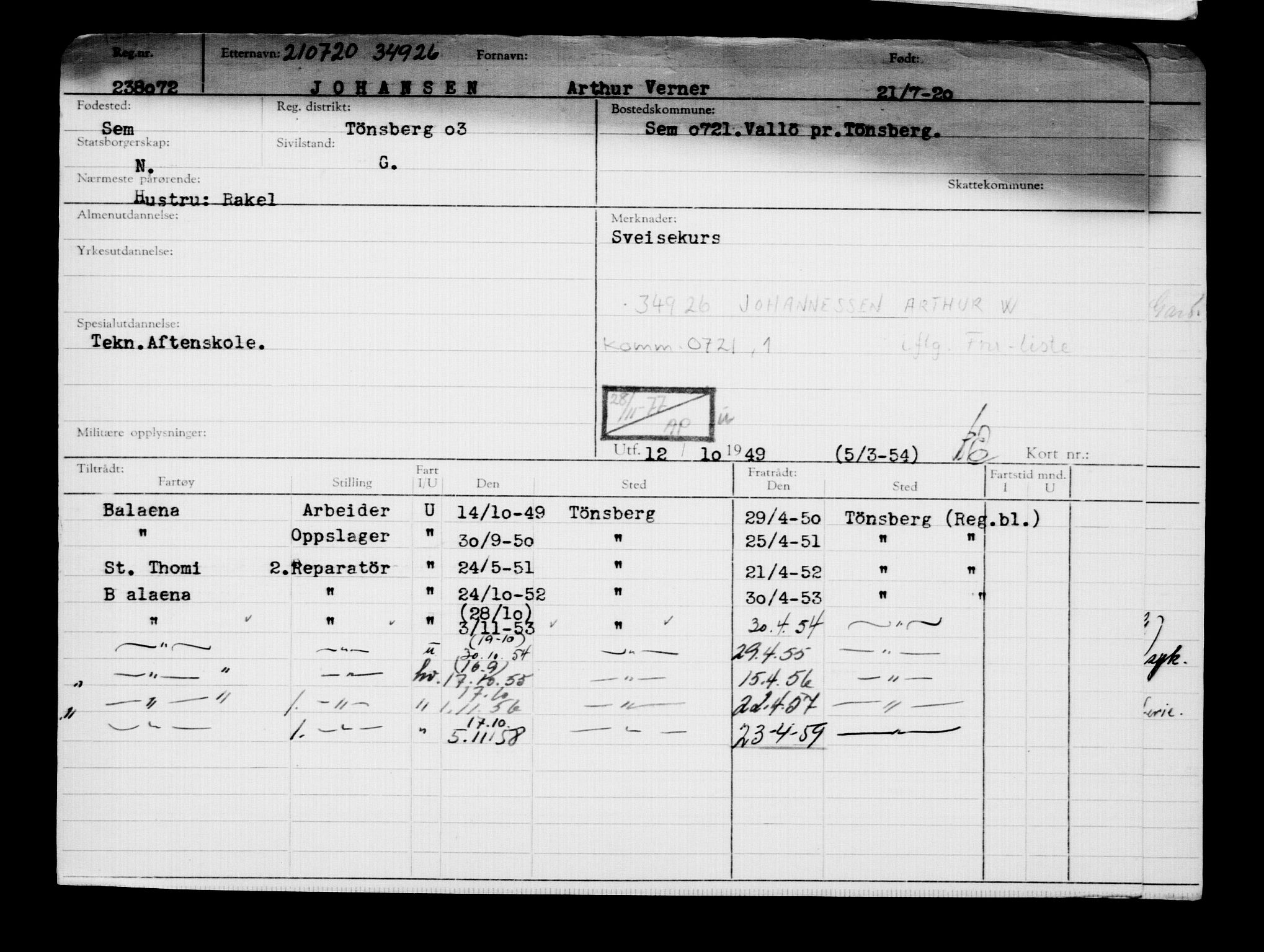 Direktoratet for sjømenn, AV/RA-S-3545/G/Gb/L0183: Hovedkort, 1920, s. 499