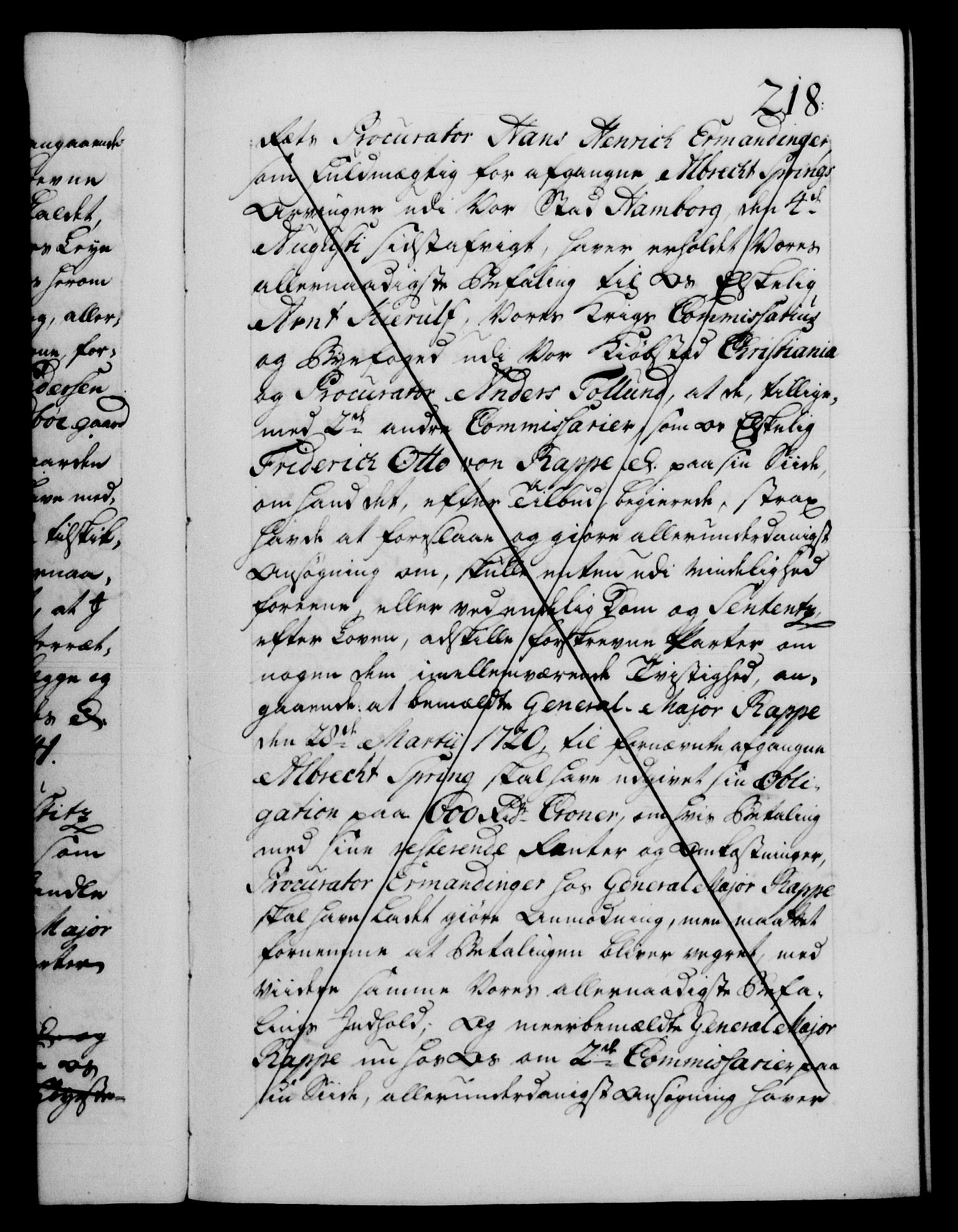 Danske Kanselli 1572-1799, AV/RA-EA-3023/F/Fc/Fca/Fcab/L0029: Norske tegnelser, 1741-1743, s. 218a