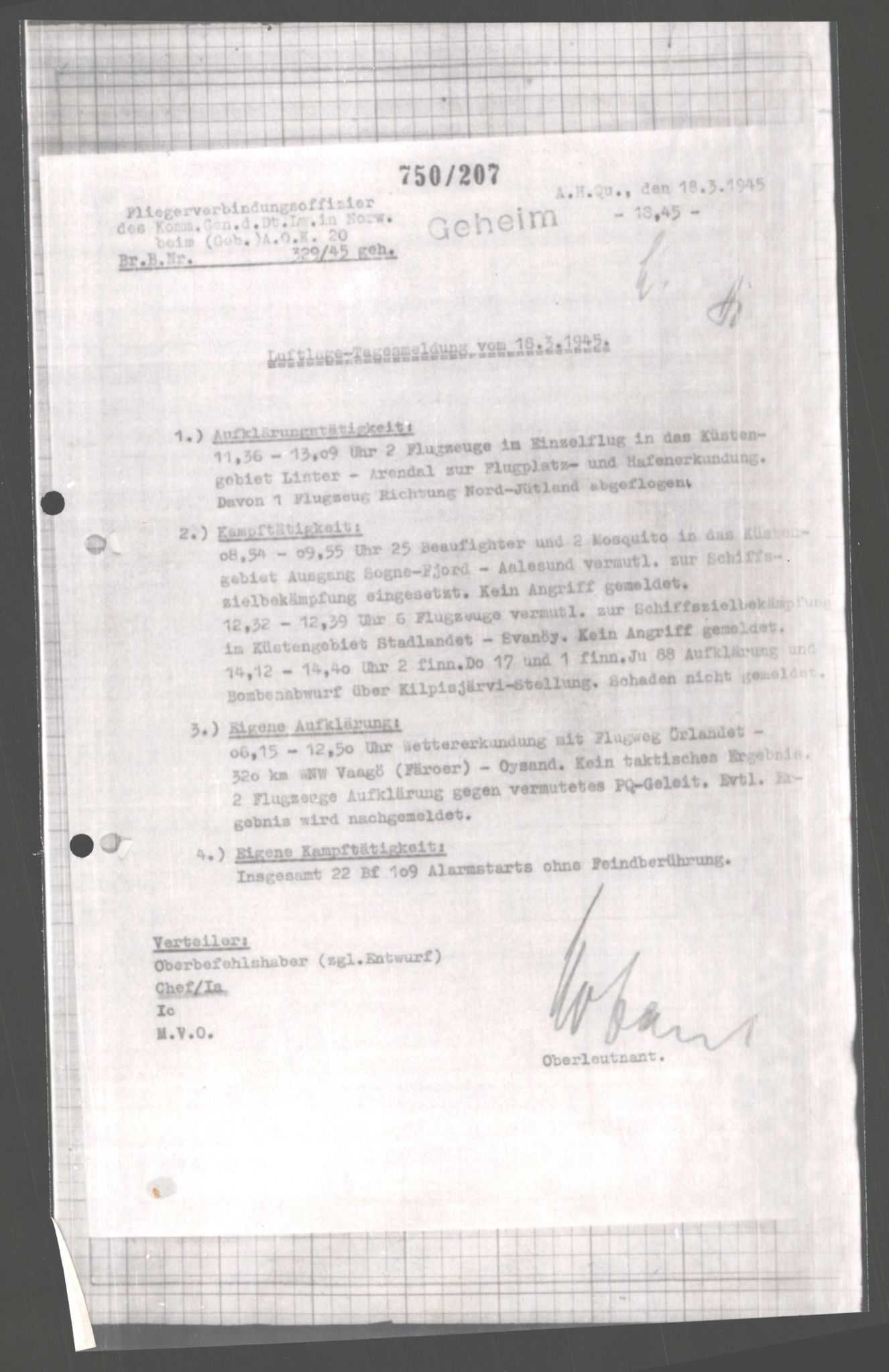 Forsvarets Overkommando. 2 kontor. Arkiv 11.4. Spredte tyske arkivsaker, AV/RA-RAFA-7031/D/Dar/Dara/L0004: Krigsdagbøker for 20. Gebirgs-Armee-Oberkommando (AOK 20), 1945, s. 66