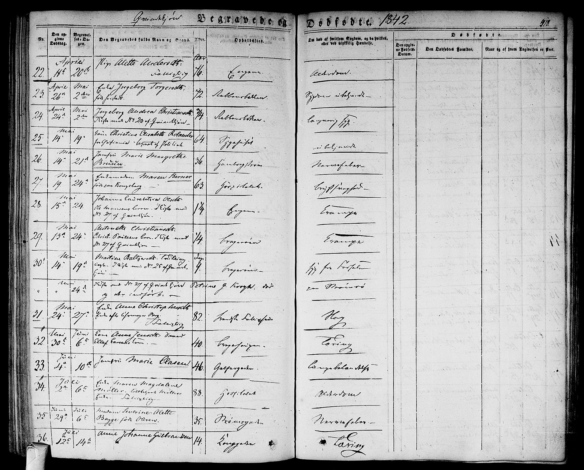 Bragernes kirkebøker, AV/SAKO-A-6/F/Fb/L0001: Ministerialbok nr. II 1, 1830-1847, s. 418