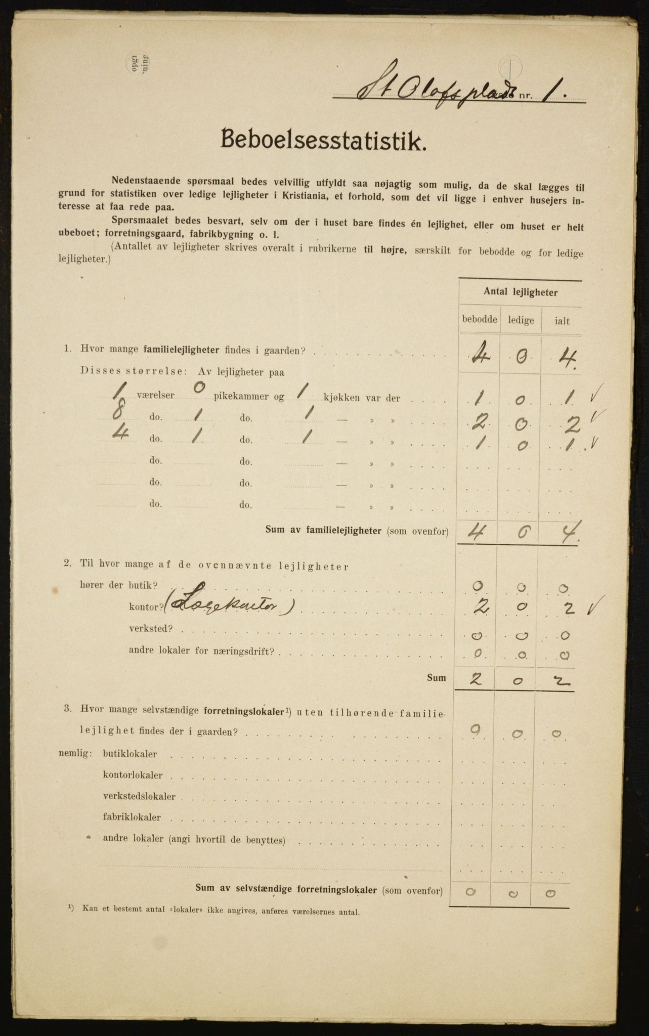 OBA, Kommunal folketelling 1.2.1909 for Kristiania kjøpstad, 1909, s. 80292