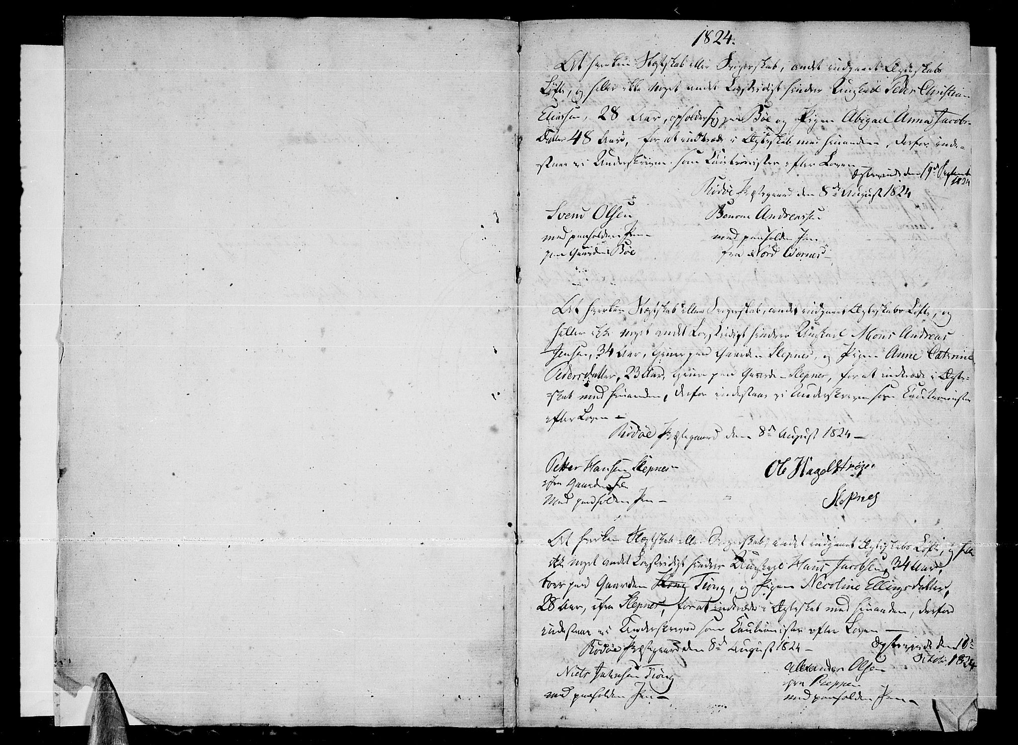 Ministerialprotokoller, klokkerbøker og fødselsregistre - Nordland, AV/SAT-A-1459/841/L0597: Lysningsprotokoll nr. 841A05, 1824-1863