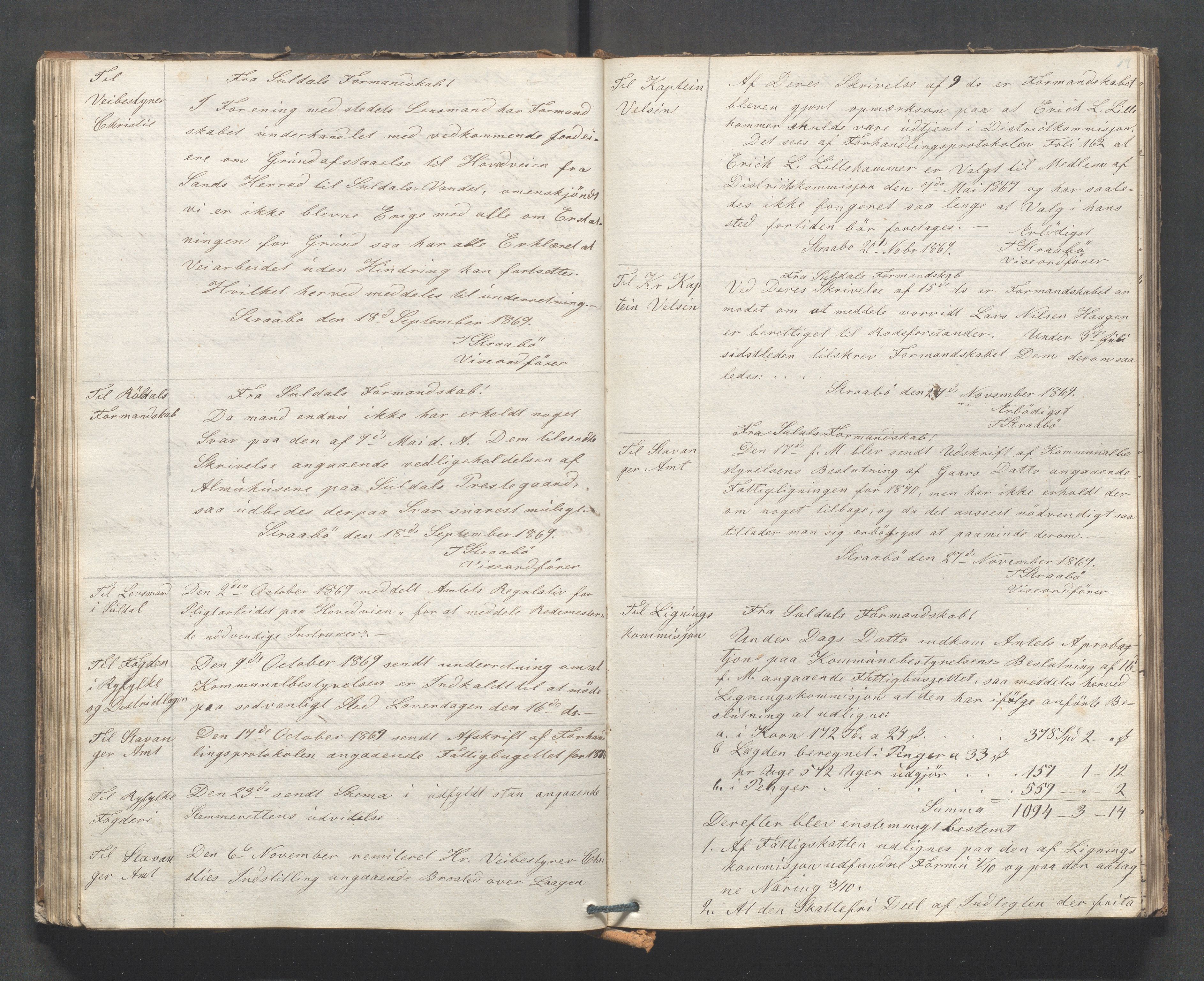 Suldal kommune - Formannskapet/Rådmannen, IKAR/K-101908/B/L0001: Kopibok, 1837-1889, s. 89