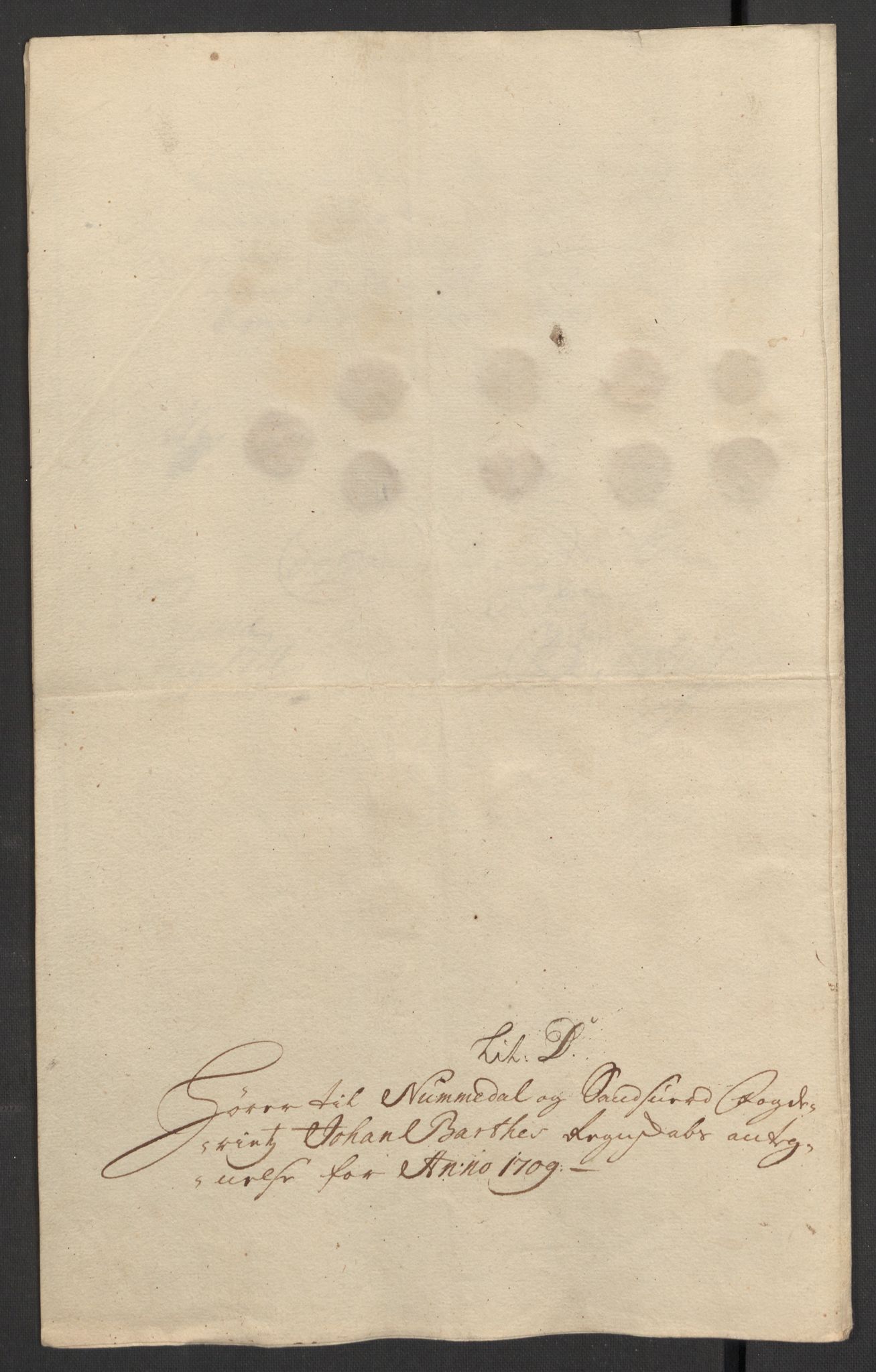 Rentekammeret inntil 1814, Reviderte regnskaper, Fogderegnskap, AV/RA-EA-4092/R24/L1585: Fogderegnskap Numedal og Sandsvær, 1709-1710, s. 135