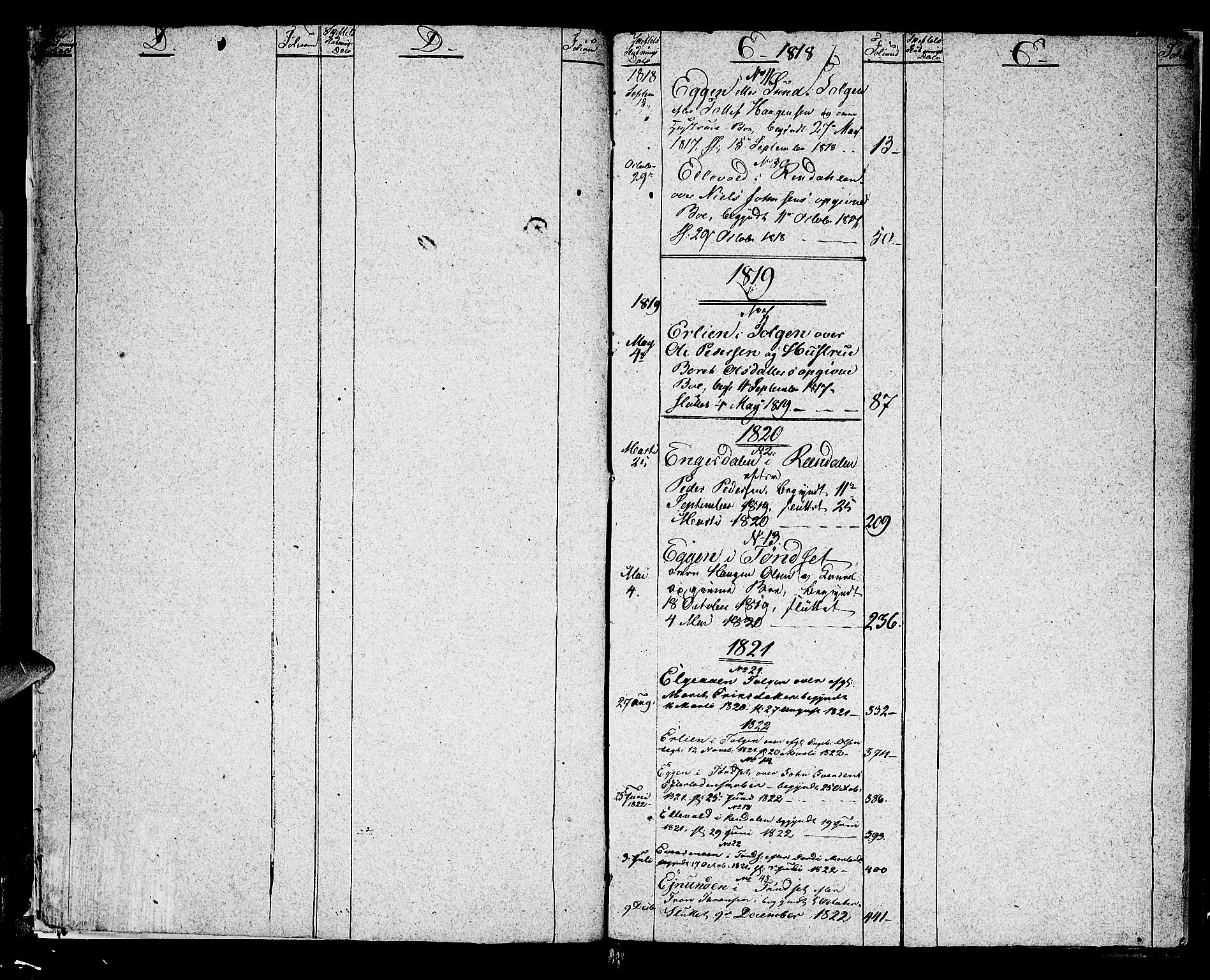 Østerdalen sorenskriveri, SAH/TING-032/J/Ja/L0012: Skifteprotokoll, 1817-1823