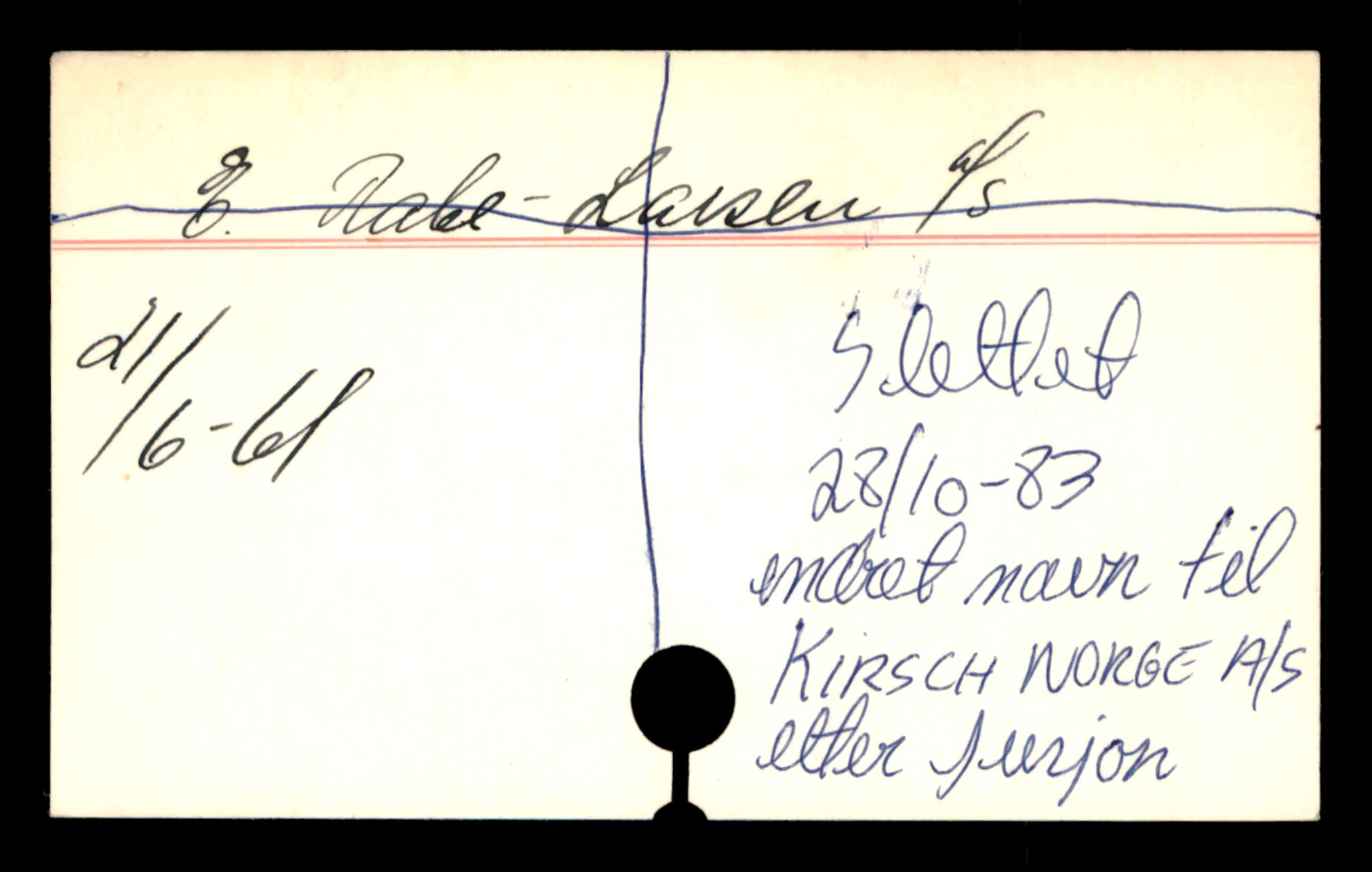 Oslo byfogd, Handelsregisteret, SAT/A-10867/G/Ga/Gad/L0041: Kartotekkort - Slettede foretak, Er-Fim, 1890-1990