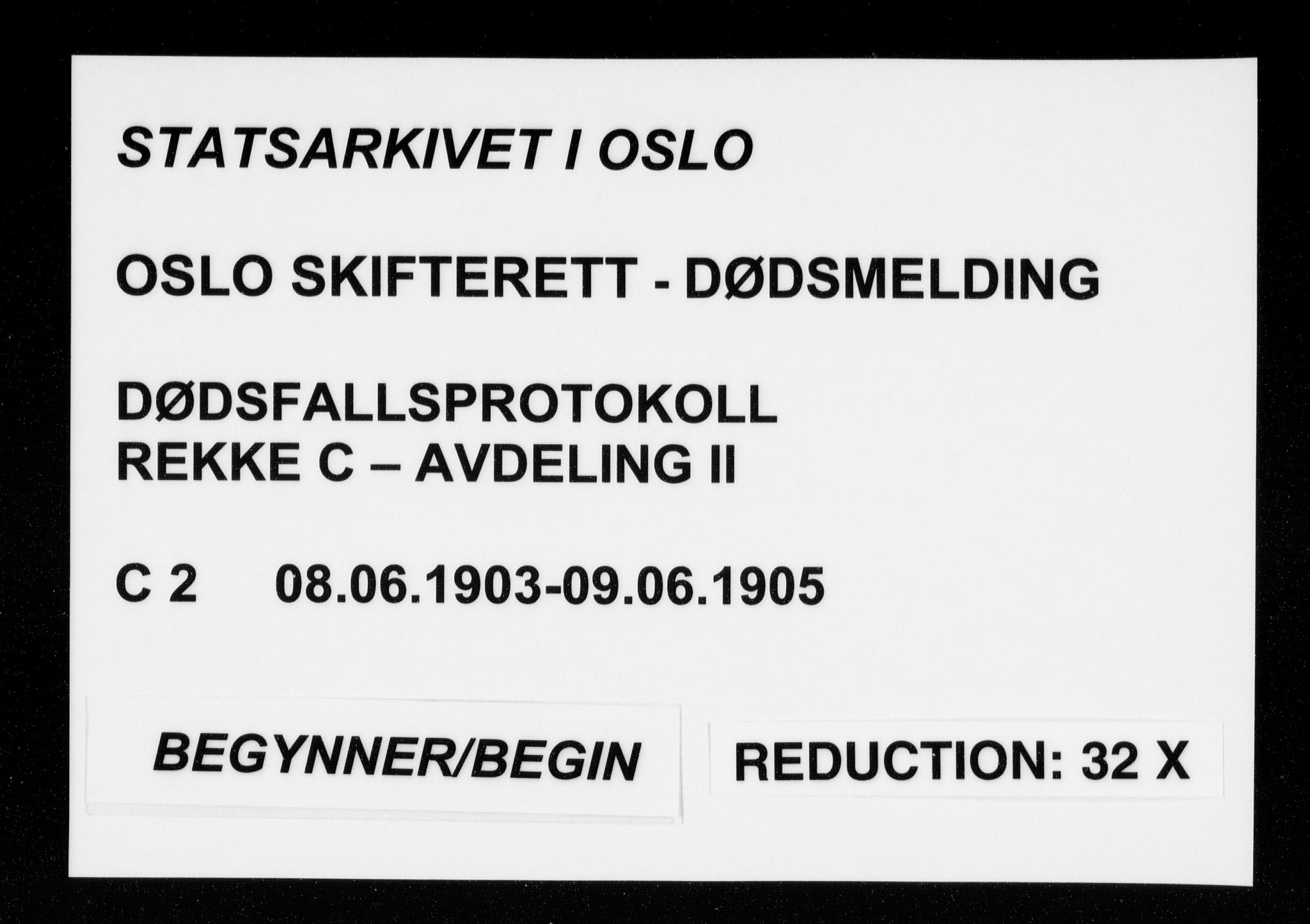 Oslo skifterett, SAO/A-10383/G/Ga/Gac/L0002: Dødsfallsprotokoll, 1903-1905