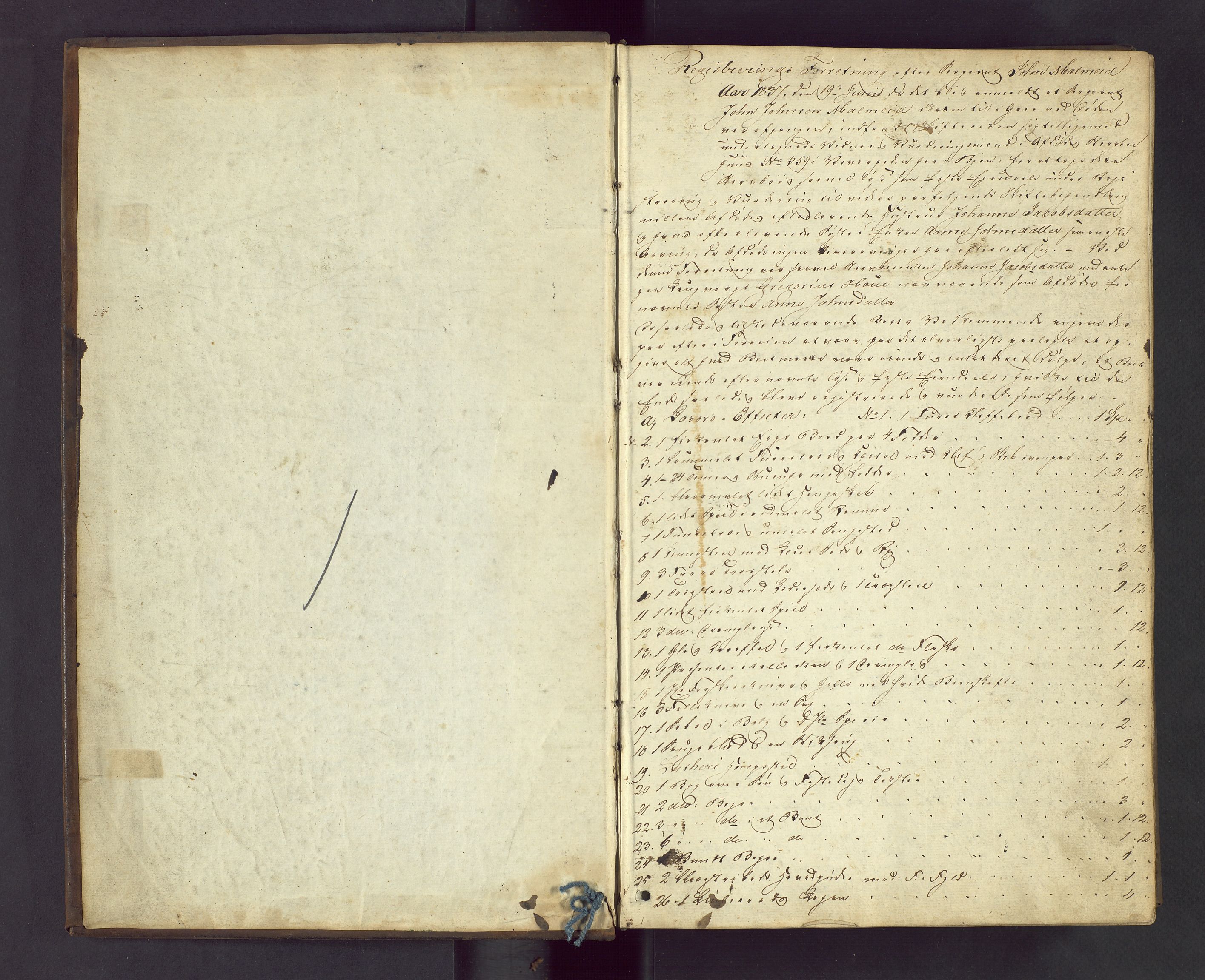 Stavanger byfogd, AV/SAST-A-101408/001/5/50/503BA/L0001: Registreringsprotokoll, 1837-1846