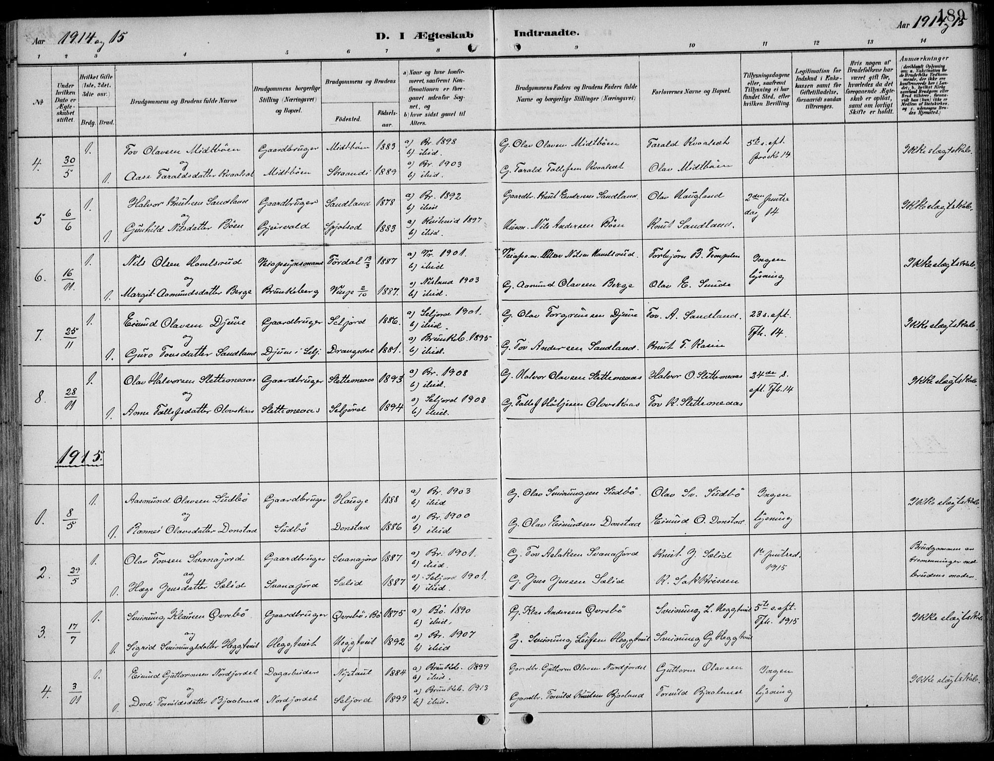 Kviteseid kirkebøker, AV/SAKO-A-276/F/Fb/L0002: Ministerialbok nr. II 2, 1882-1916, s. 189
