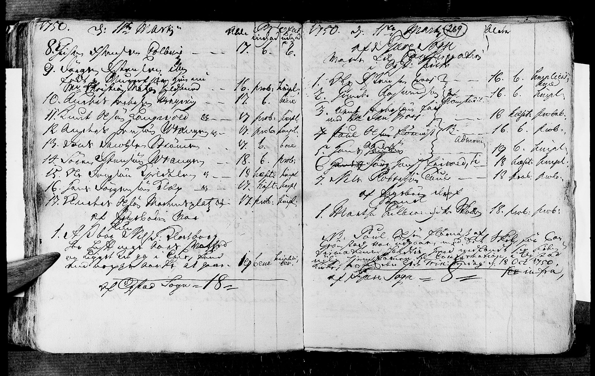 Øyestad sokneprestkontor, AV/SAK-1111-0049/F/Fa/L0004: Ministerialbok nr. A 4, 1730-1750, s. 269