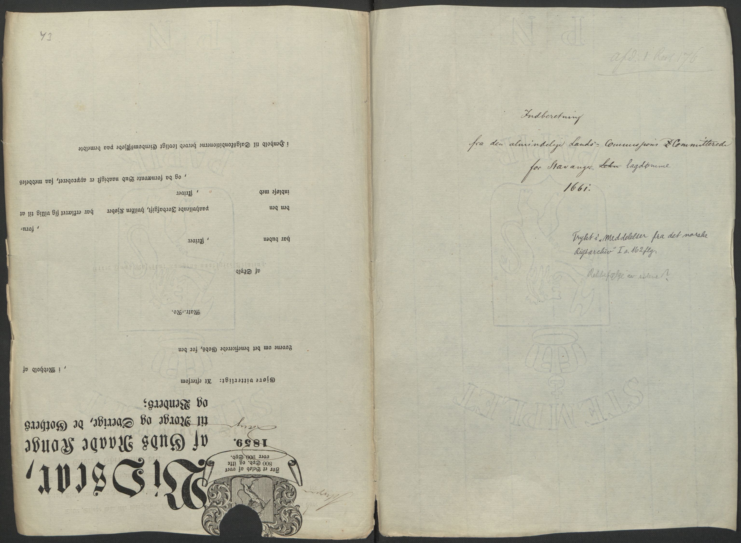 Rentekammeret inntil 1814, Realistisk ordnet avdeling, AV/RA-EA-4070/L/L0001/0006: Rentekammerdokumentene vedrørende Landkommissariatet, Landkommisjonen og skattene i Norge. Landkommissarienes relasjoner: / Landkommissarienes relasjoner, 1661