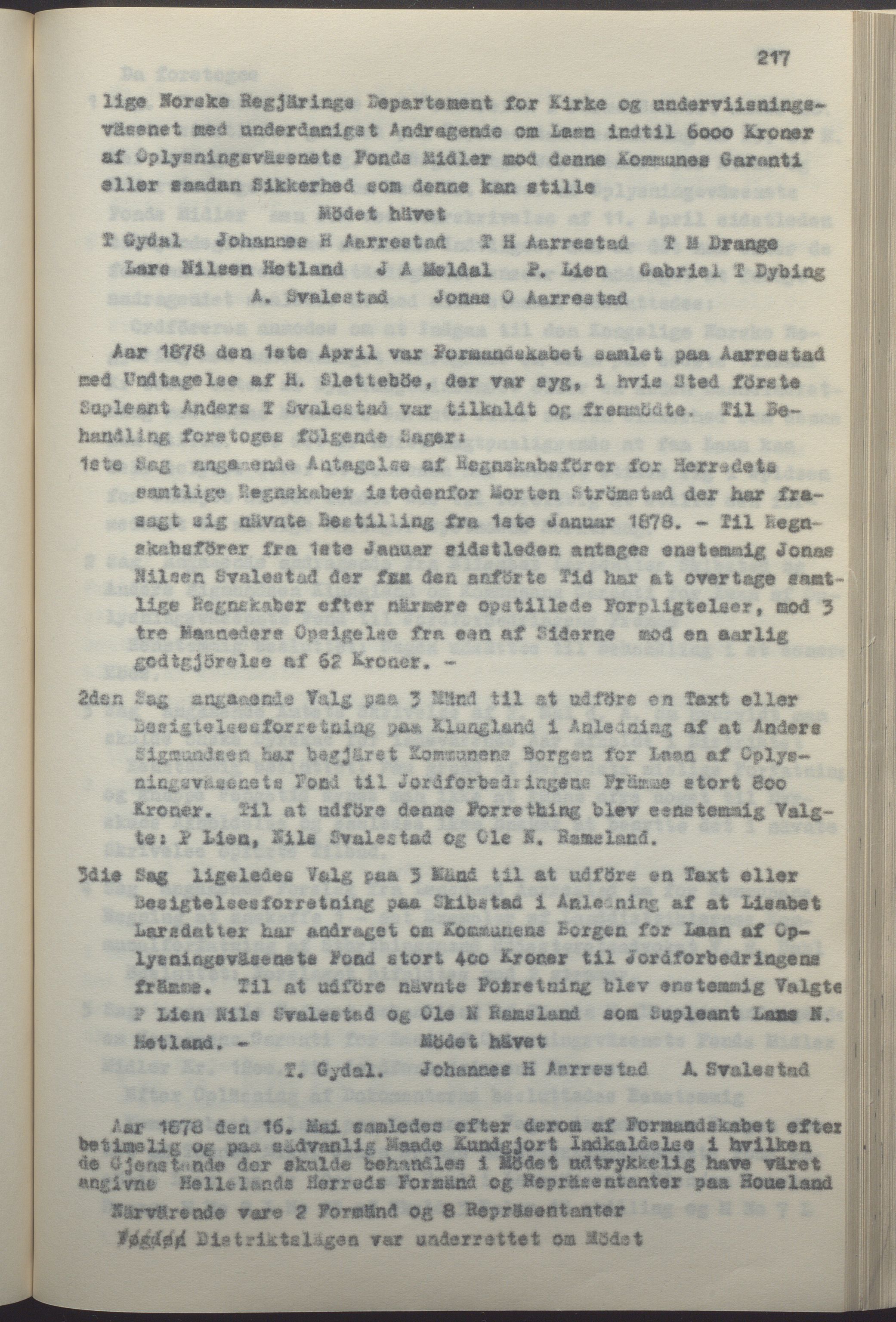 Helleland kommune - Formannskapet, IKAR/K-100479/A/Ab/L0002: Avskrift av møtebok, 1866-1887, s. 217