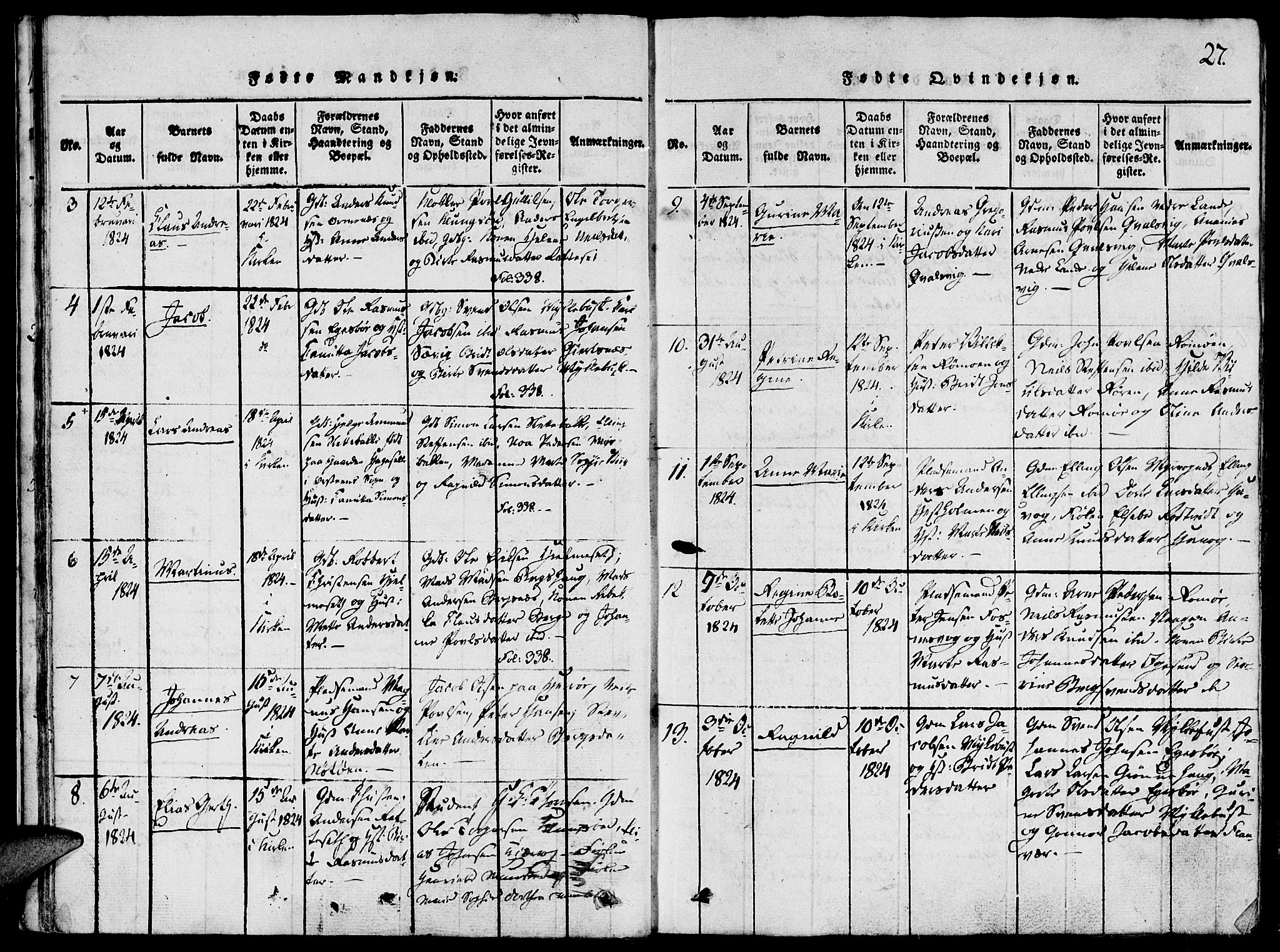 Ministerialprotokoller, klokkerbøker og fødselsregistre - Møre og Romsdal, AV/SAT-A-1454/507/L0069: Ministerialbok nr. 507A04, 1816-1841, s. 27