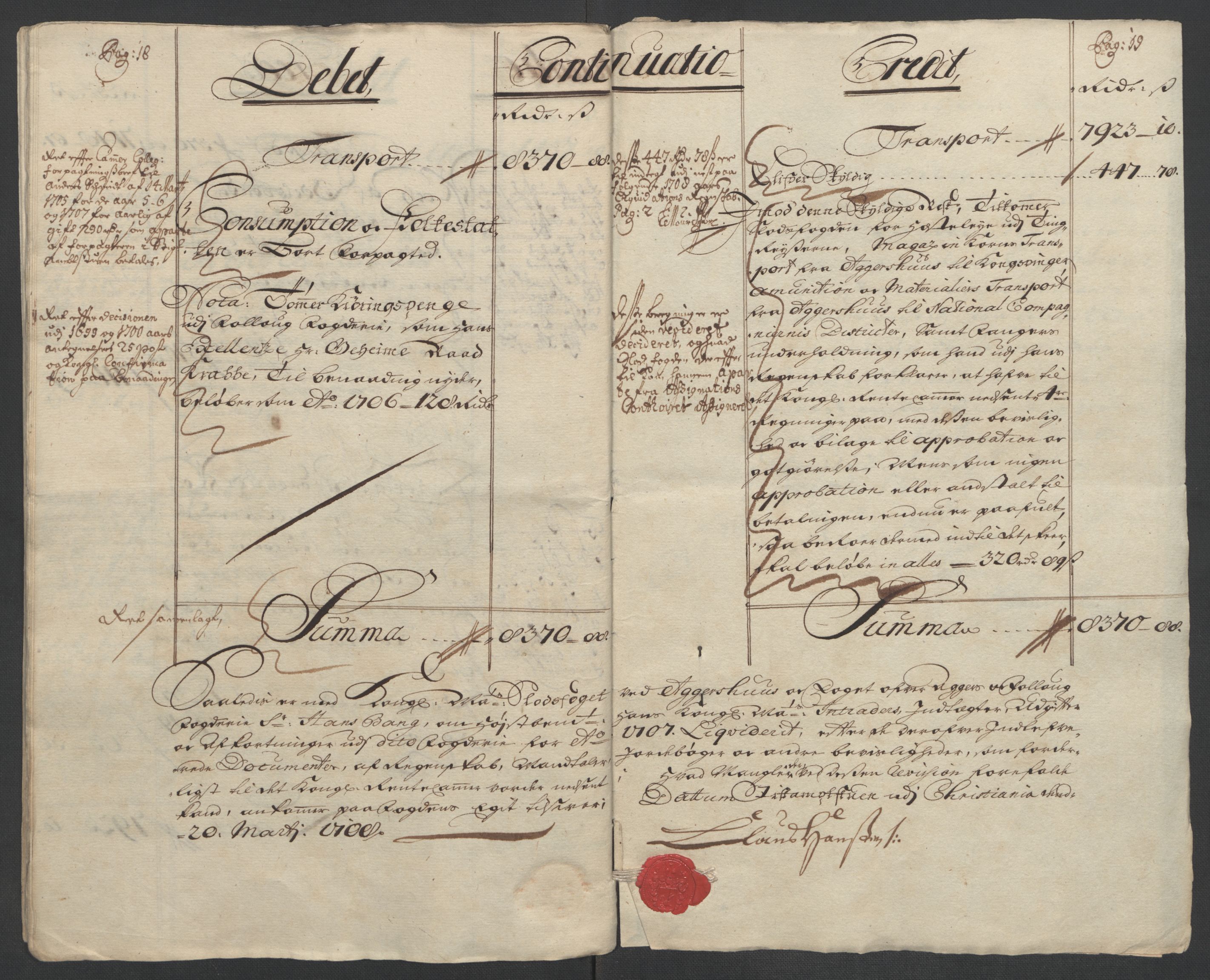 Rentekammeret inntil 1814, Reviderte regnskaper, Fogderegnskap, AV/RA-EA-4092/R10/L0447: Fogderegnskap Aker og Follo, 1707-1709, s. 24