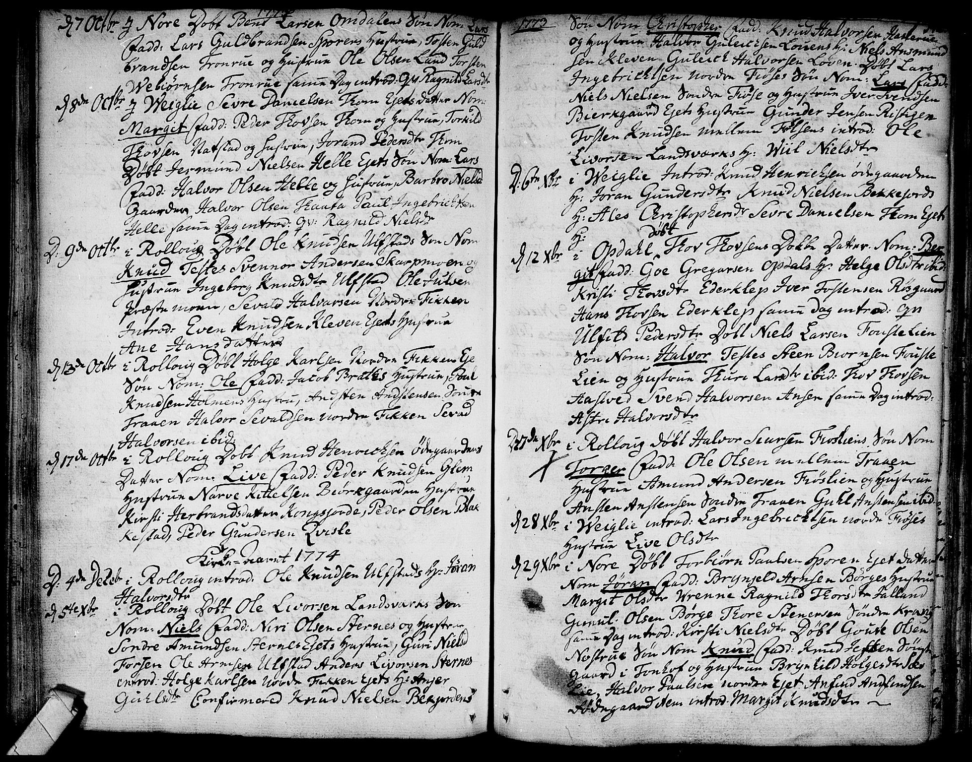 Rollag kirkebøker, SAKO/A-240/F/Fa/L0003: Ministerialbok nr. I 3, 1743-1778, s. 142
