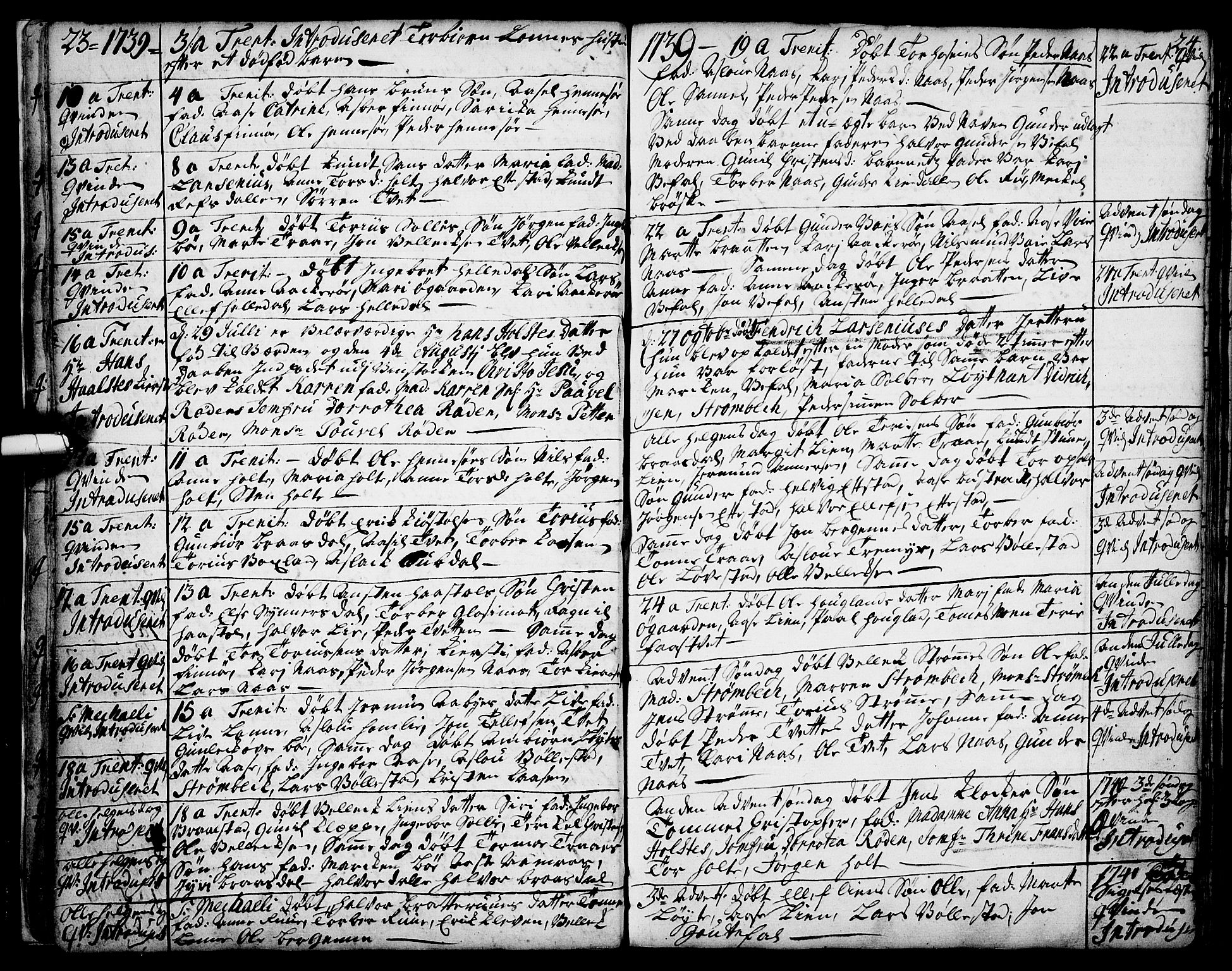 Drangedal kirkebøker, AV/SAKO-A-258/F/Fa/L0002: Ministerialbok nr. 2, 1733-1753, s. 23-24