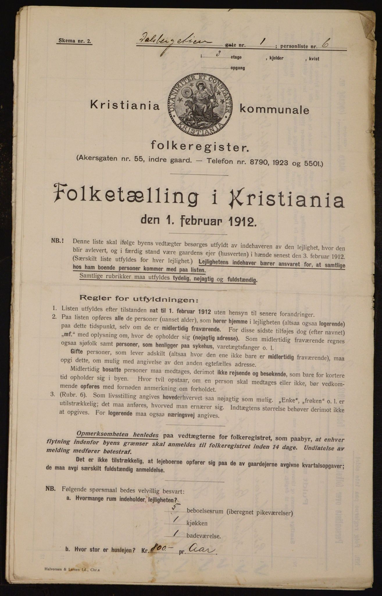 OBA, Kommunal folketelling 1.2.1912 for Kristiania, 1912, s. 13906