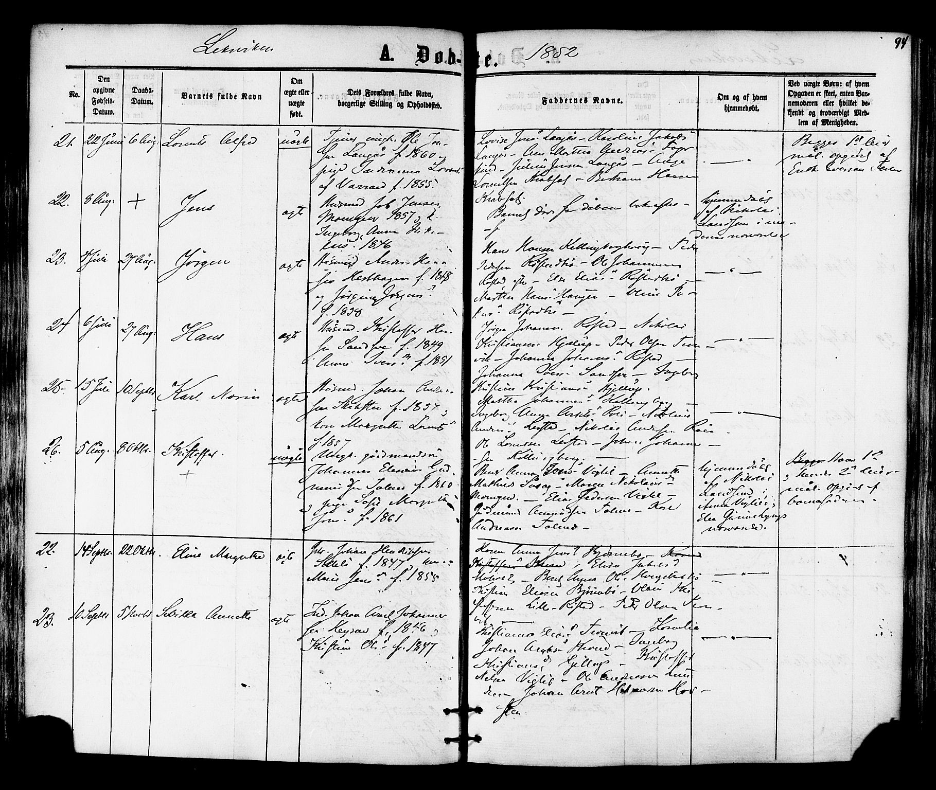 Ministerialprotokoller, klokkerbøker og fødselsregistre - Nord-Trøndelag, SAT/A-1458/701/L0009: Ministerialbok nr. 701A09 /1, 1864-1882, s. 94