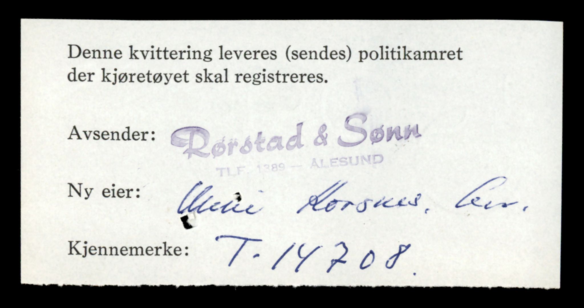 Møre og Romsdal vegkontor - Ålesund trafikkstasjon, SAT/A-4099/F/Fe/L0047: Registreringskort for kjøretøy T 14580 - T 14720, 1927-1998, s. 2982